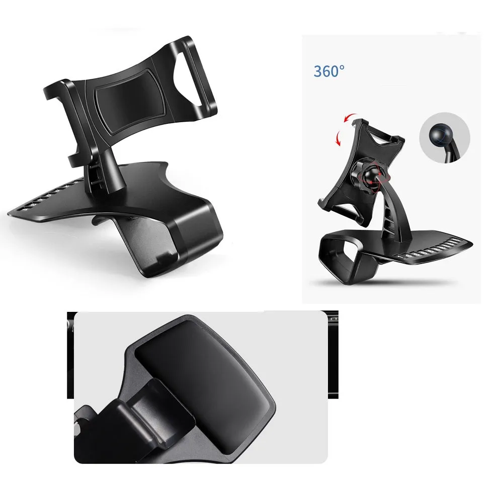 3 in 1 Car GPS Smartphone Holder: Dashboard / Visor Clamp   AC Grid Clip for Sharp R1S - Black
