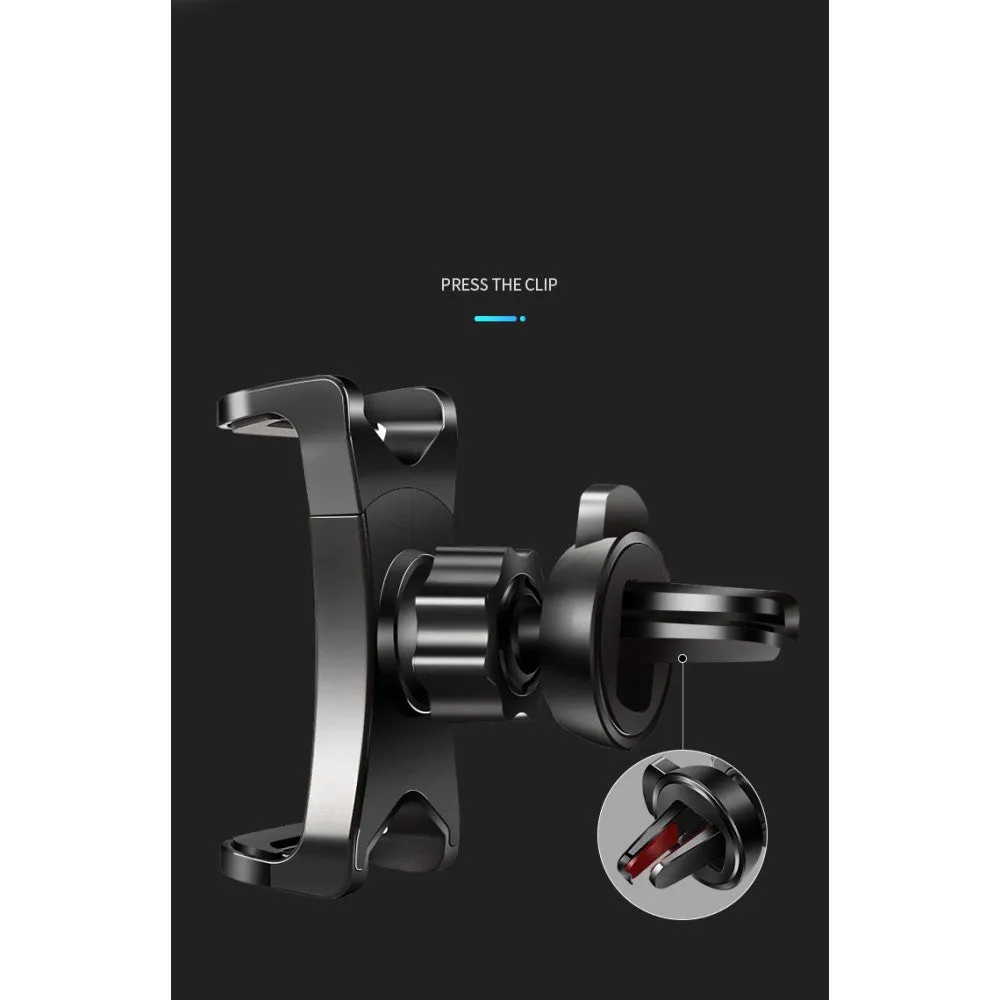 3 in 1 Car GPS Smartphone Holder: Dashboard / Visor Clamp   AC Grid Clip for Sharp R1S - Black
