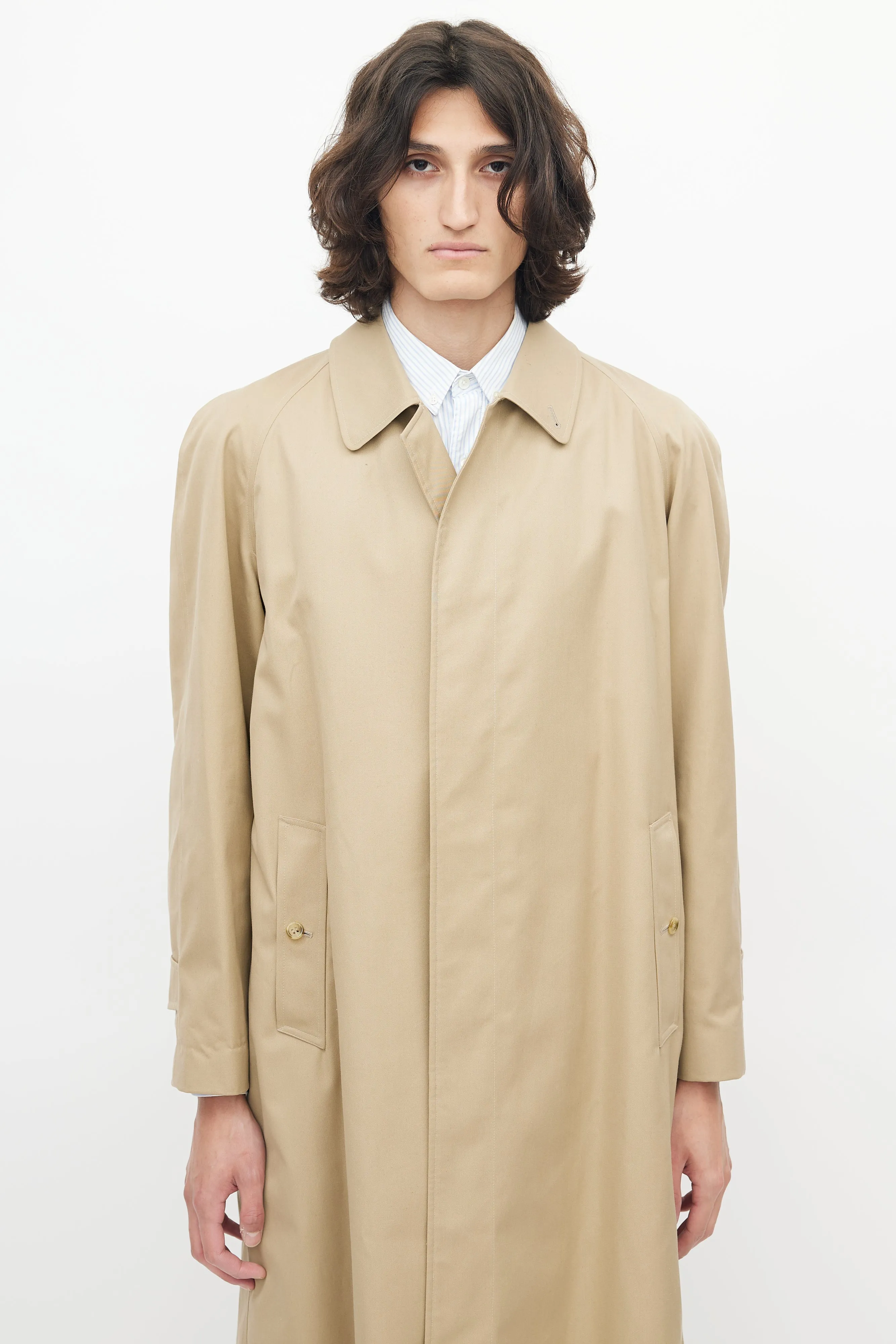 Beige Balmacaan Coat