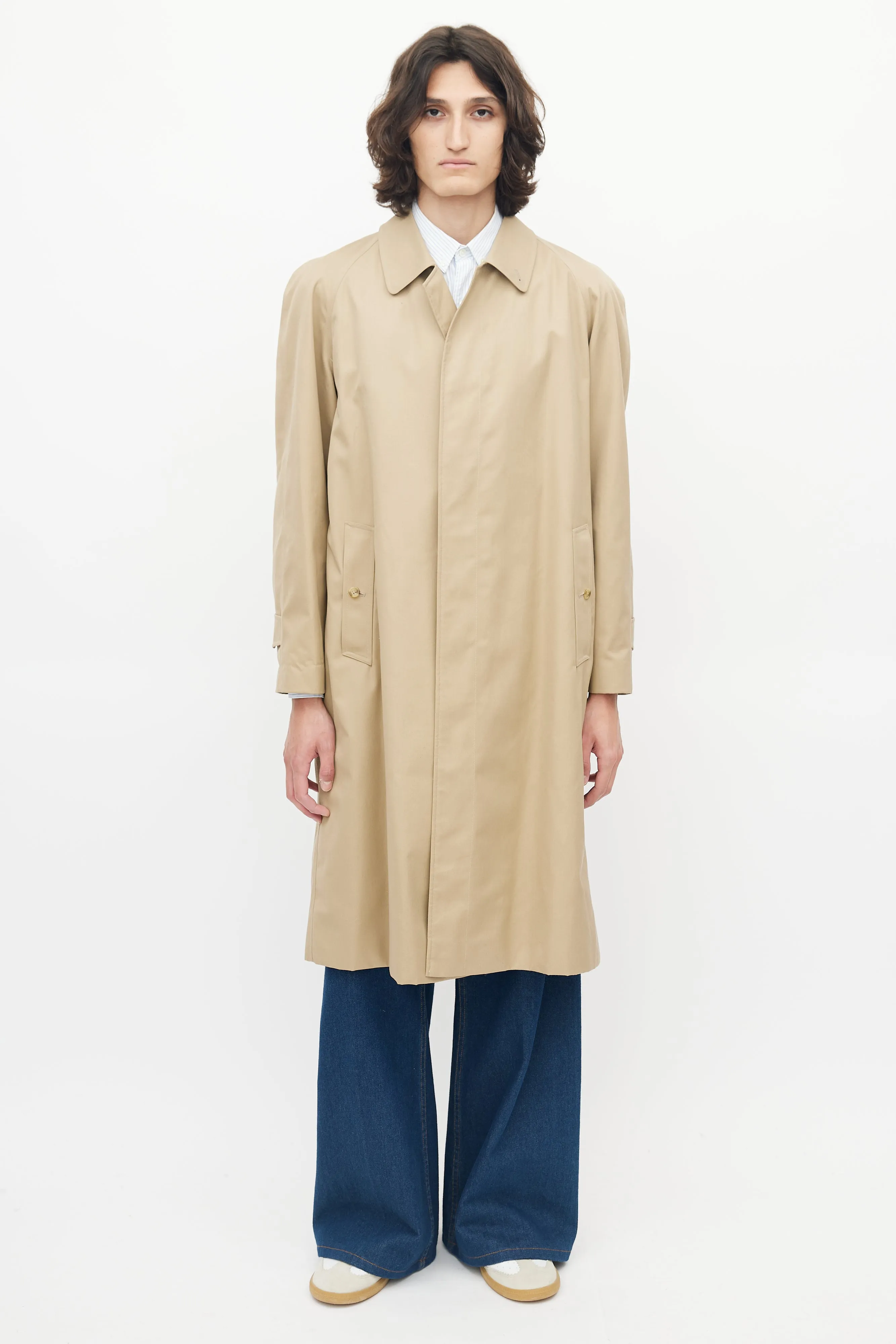 Beige Balmacaan Coat