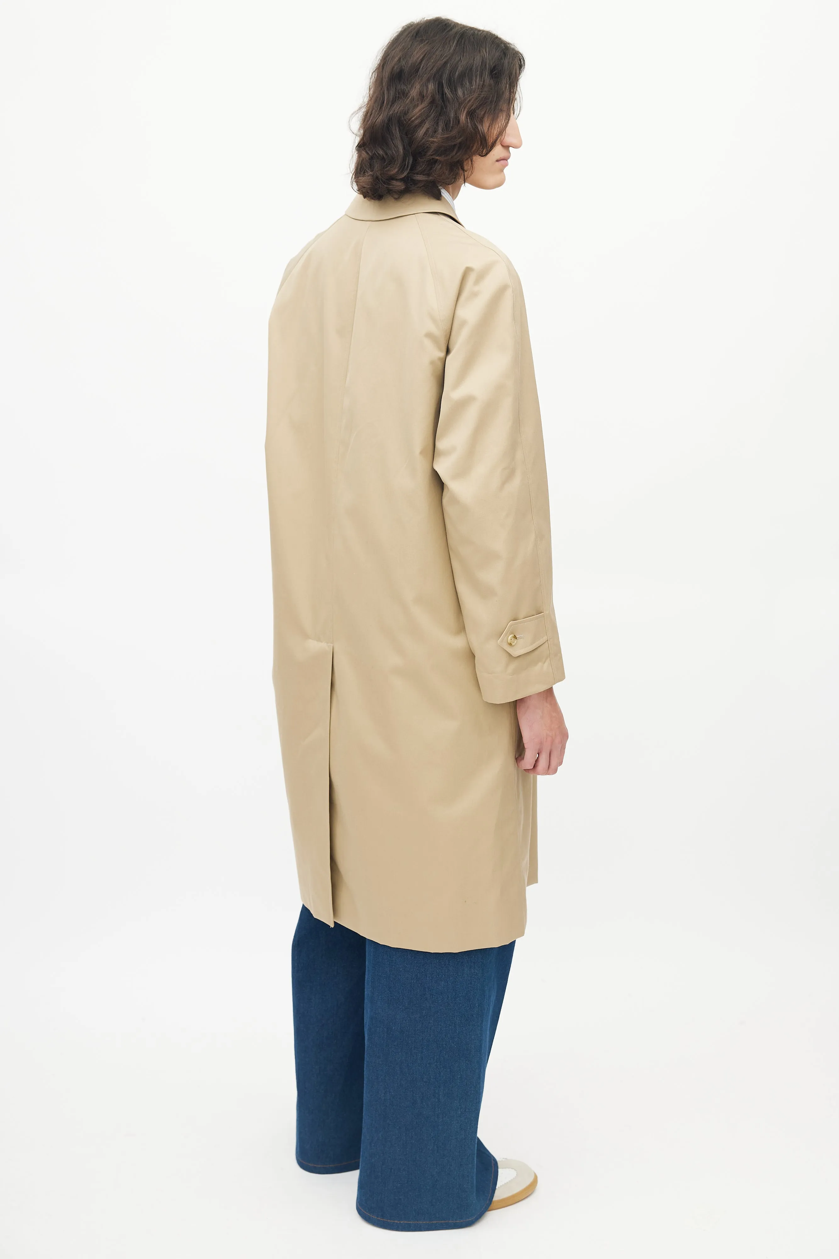 Beige Balmacaan Coat