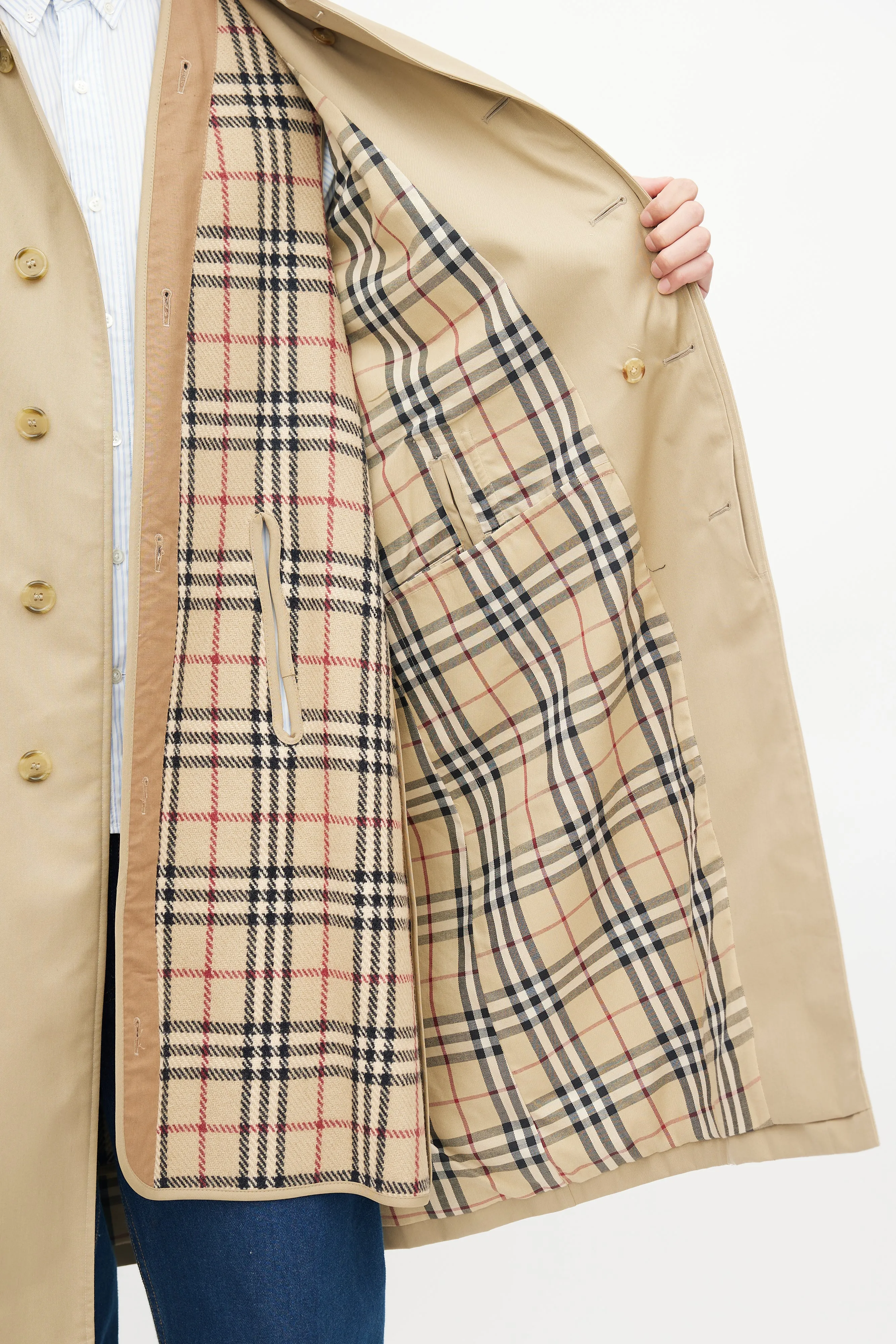 Beige Balmacaan Coat