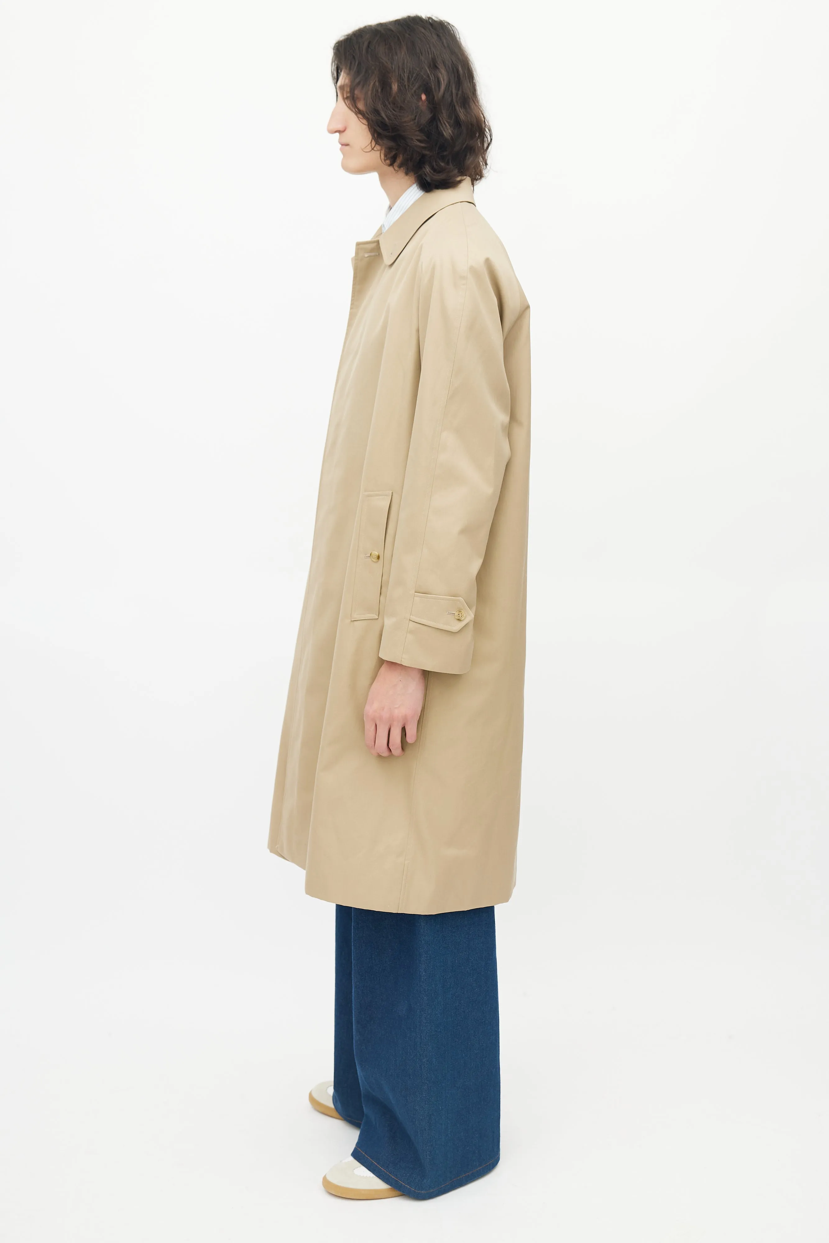 Beige Balmacaan Coat