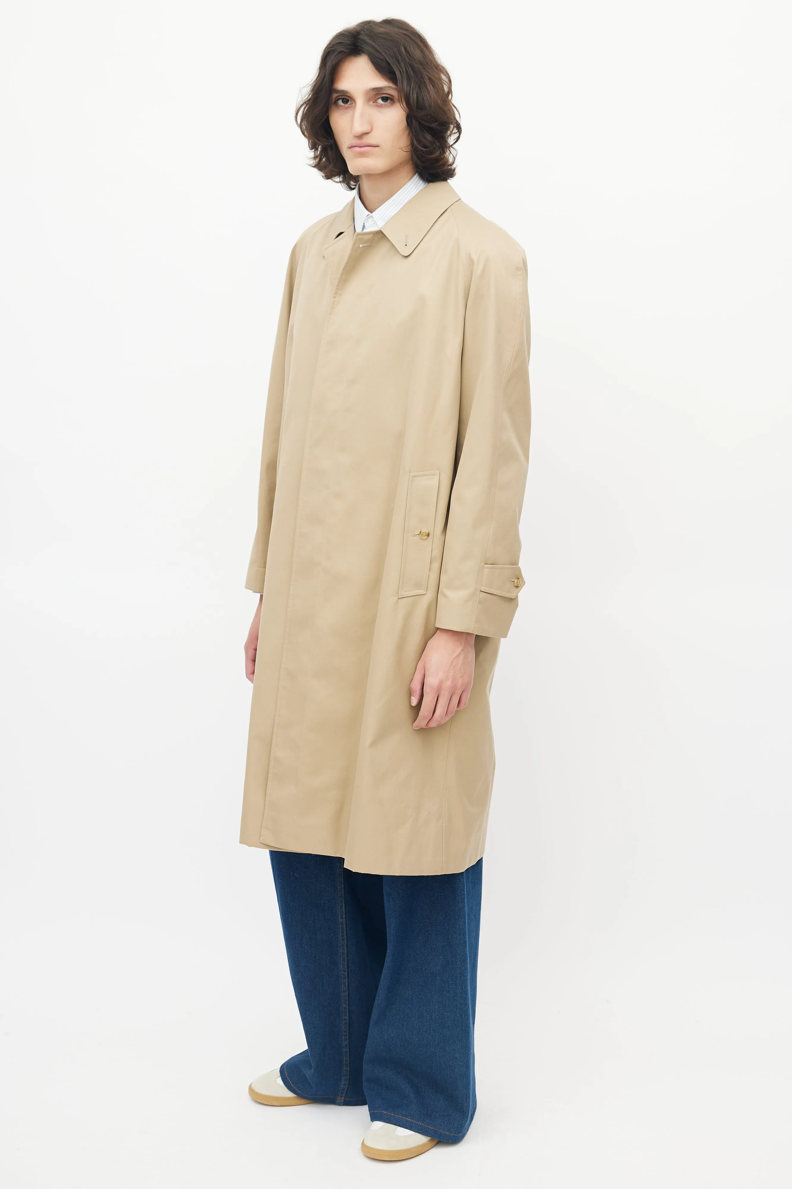 Beige Balmacaan Coat