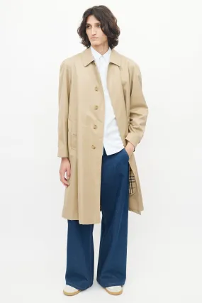 Beige Balmacaan Coat