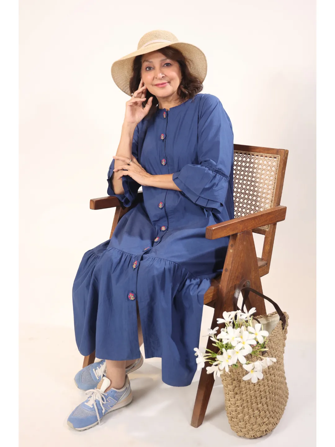 Bluebell Cotton Poplin Bloomy Long Dress