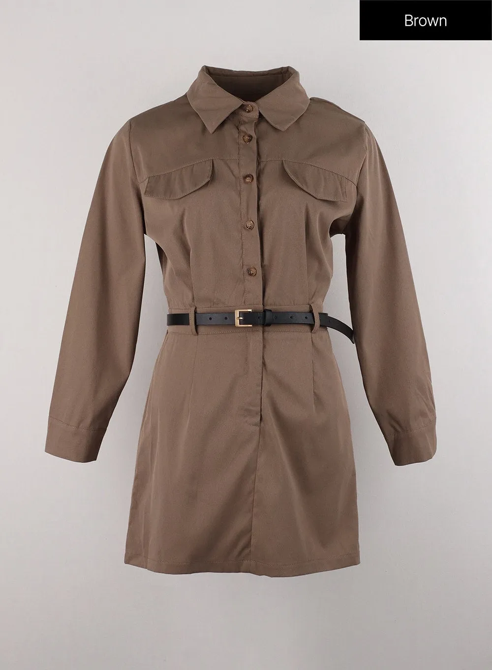 Button-Down Shirt Mini Dress OG323