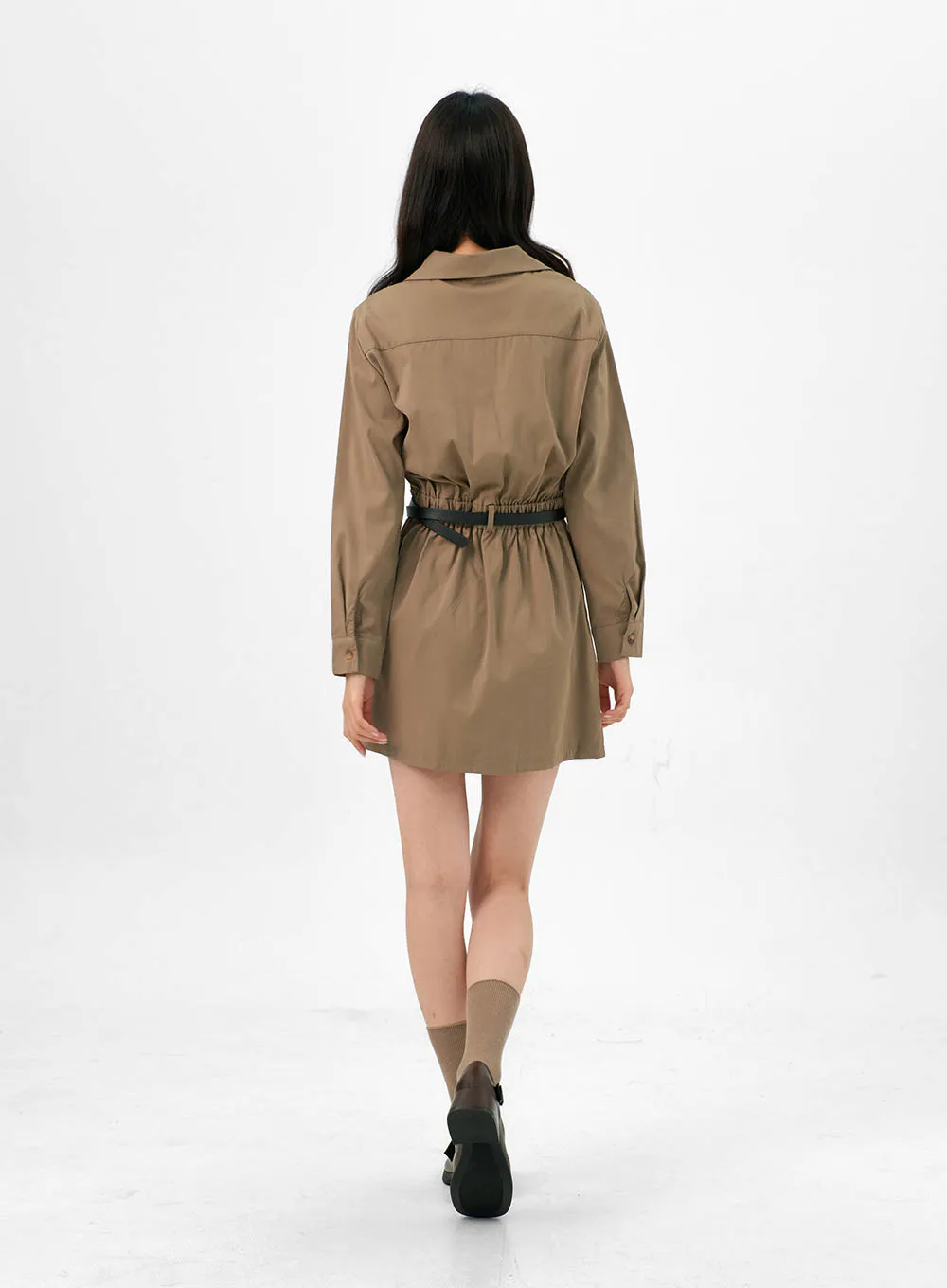Button-Down Shirt Mini Dress OG323