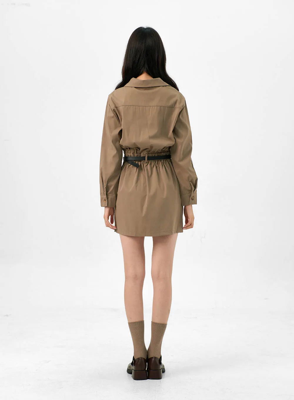 Button-Down Shirt Mini Dress OG323