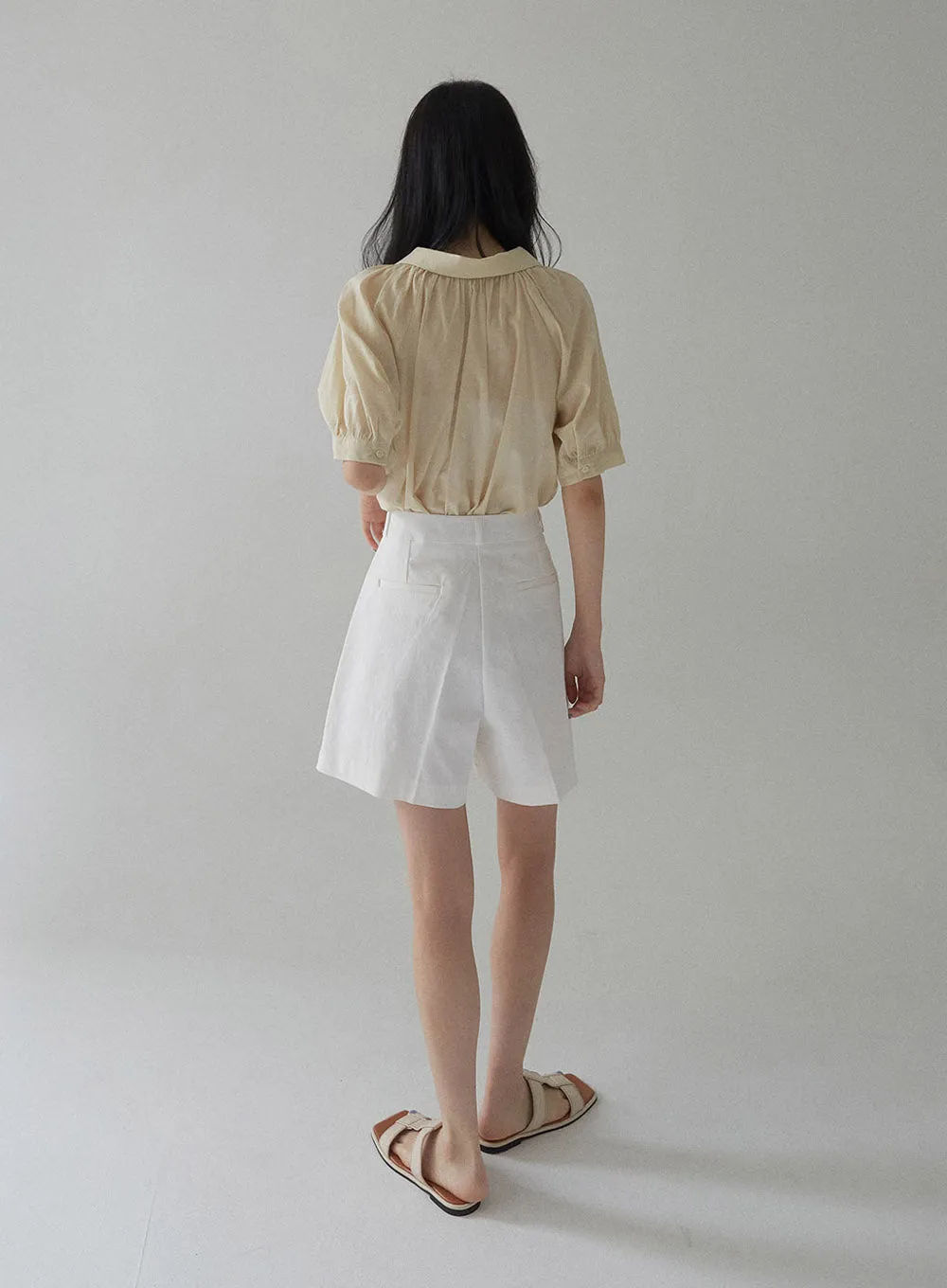 Cotton Pintuck Half Pants