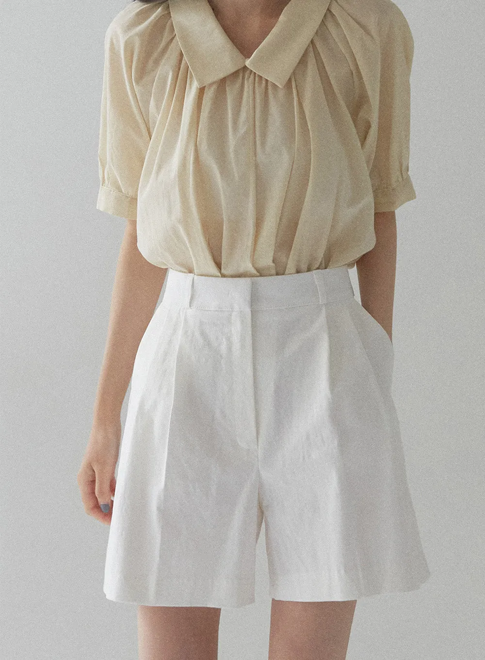 Cotton Pintuck Half Pants