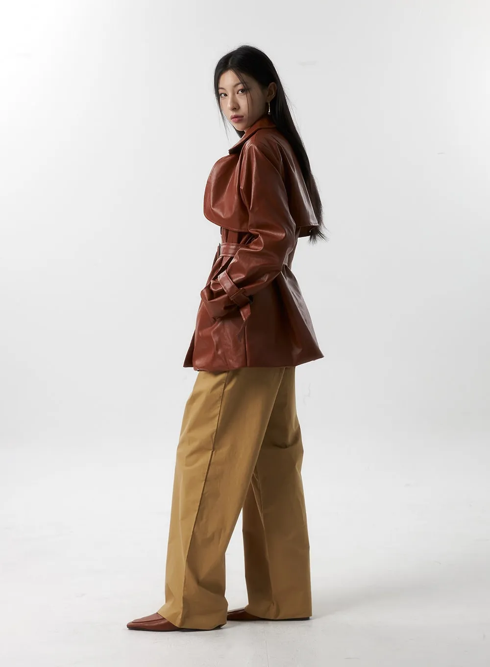 Cotton Pintuck Wide Leg Pants IS315
