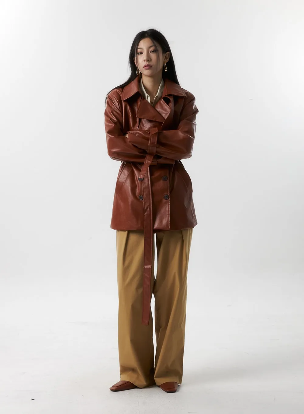 Cotton Pintuck Wide Leg Pants IS315