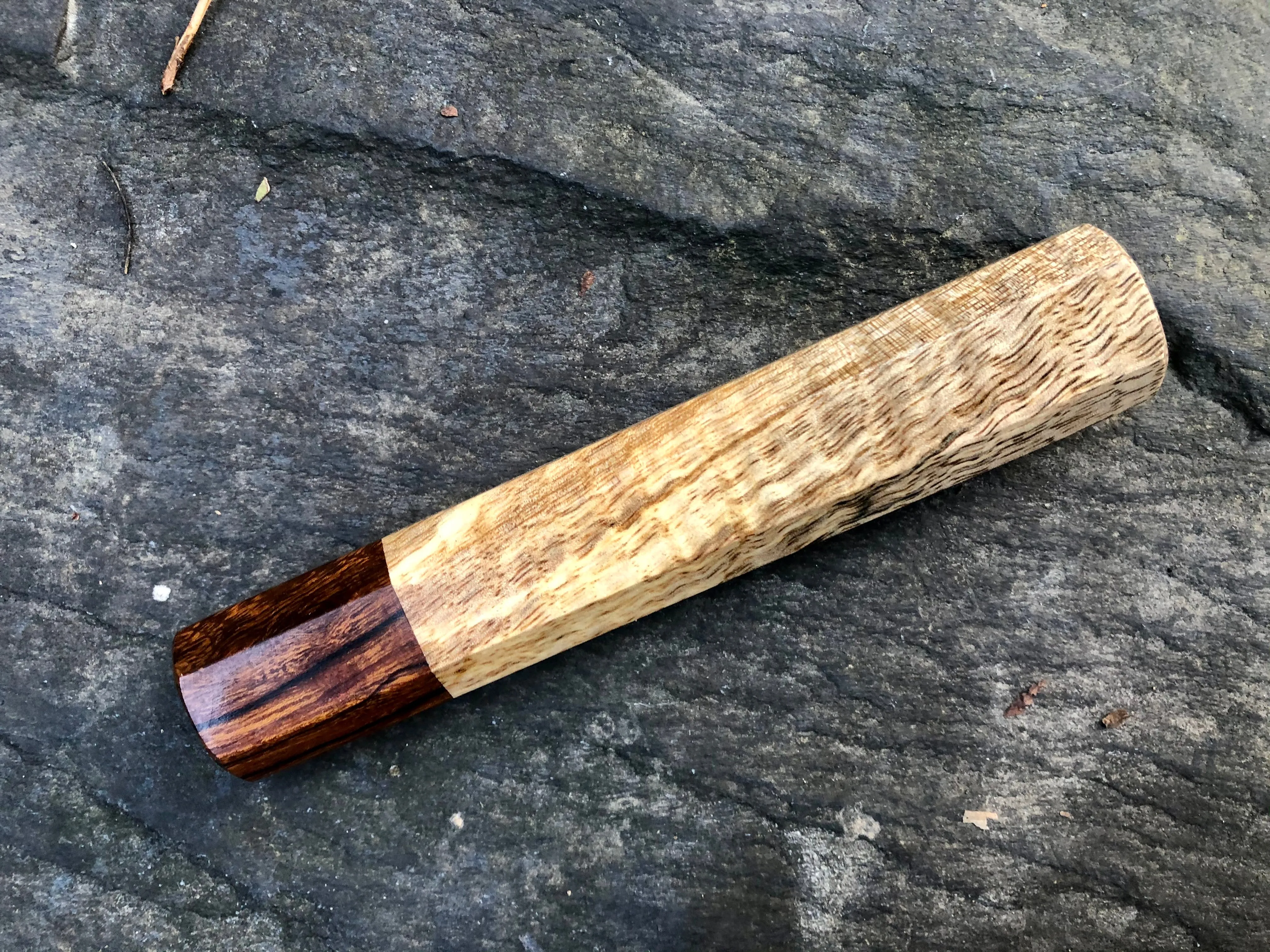 Custom Japanese Wa Handle - Curly mango and ironwood