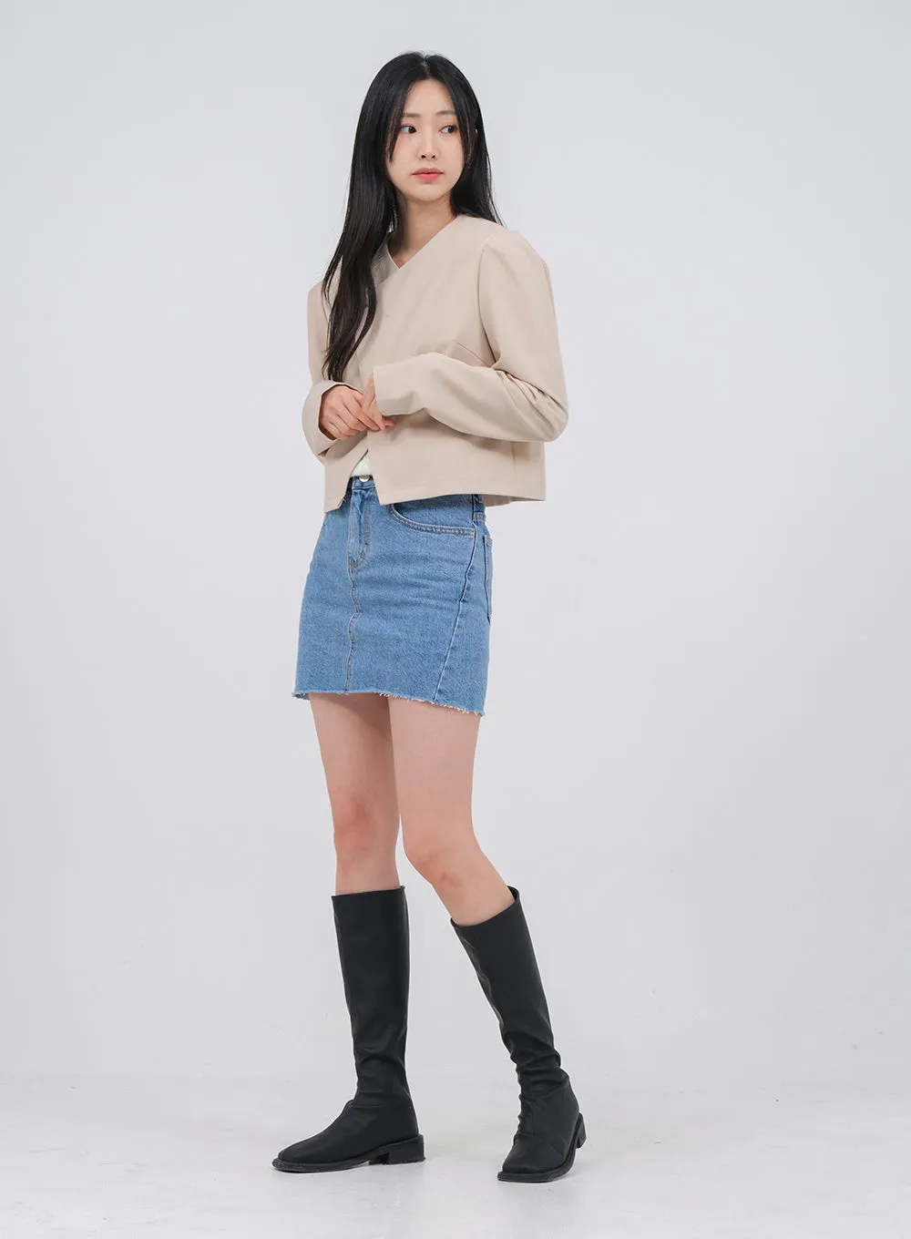 Denim Mini Skort U2202