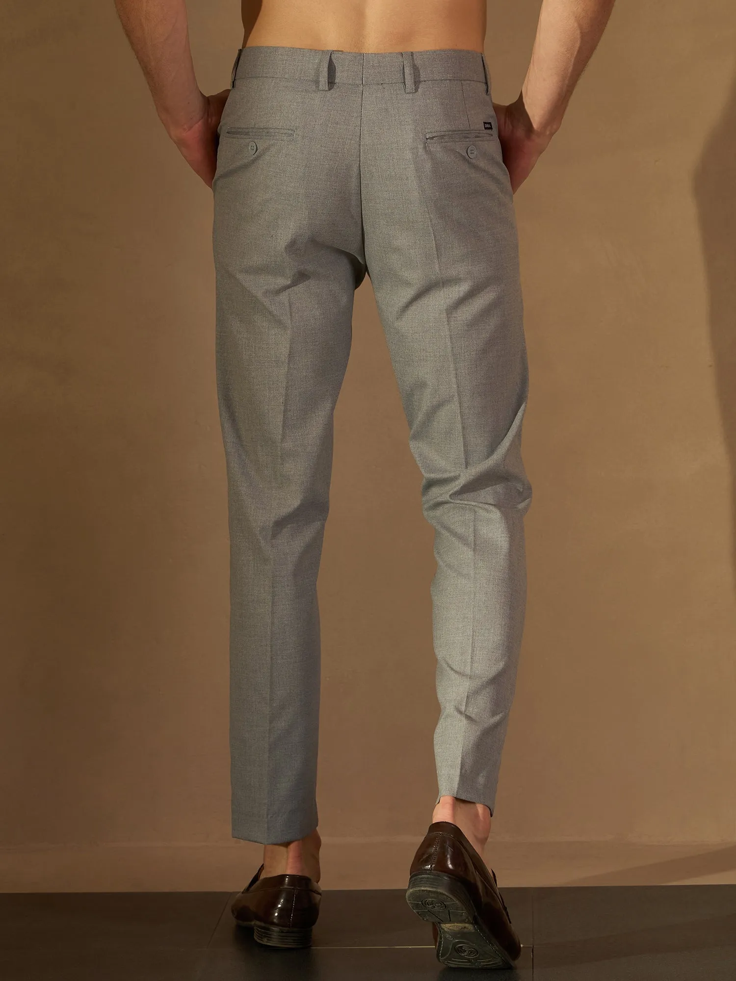 DENNISON Men Grey Formal Trousers