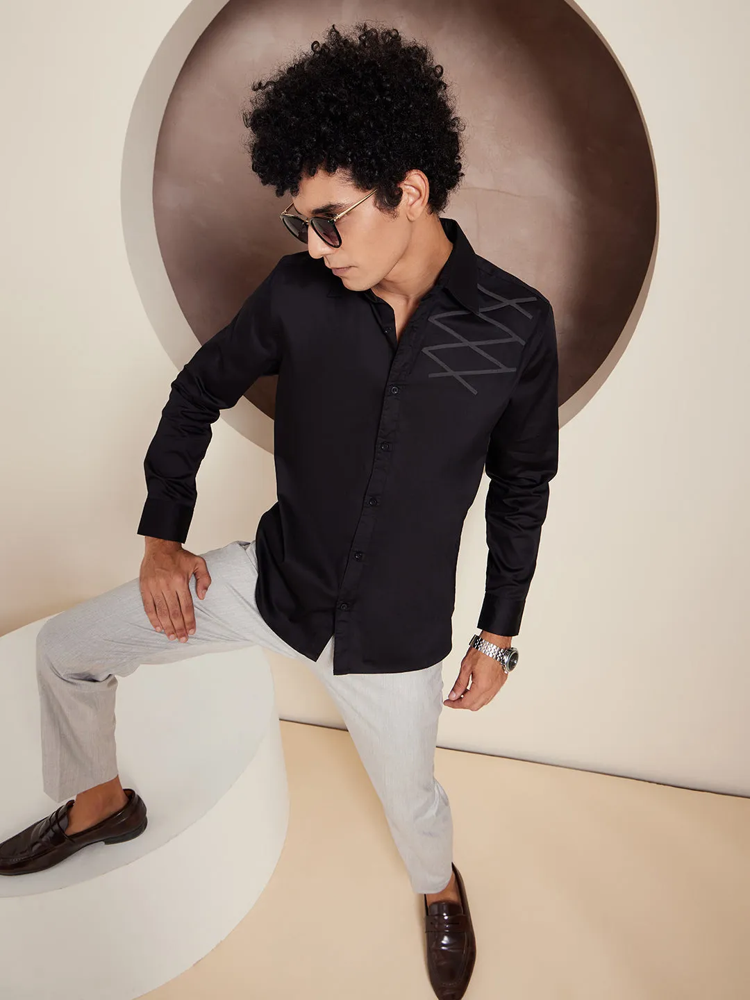 DENNISON Men Light Grey Formal Trousers