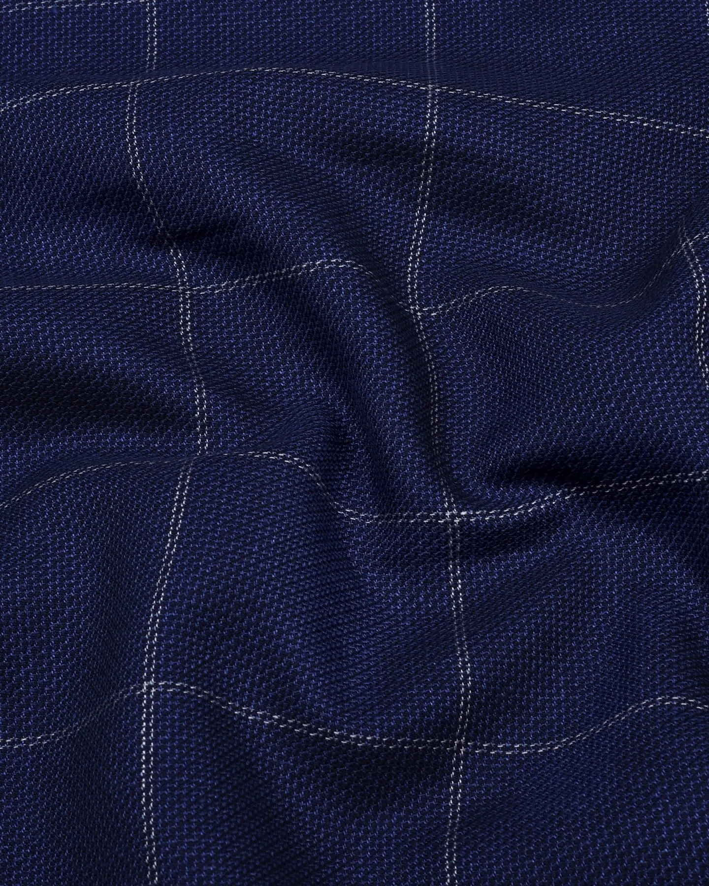 Dortan NavyBlue With Cream Dobby Broad Check Cotton Shirt