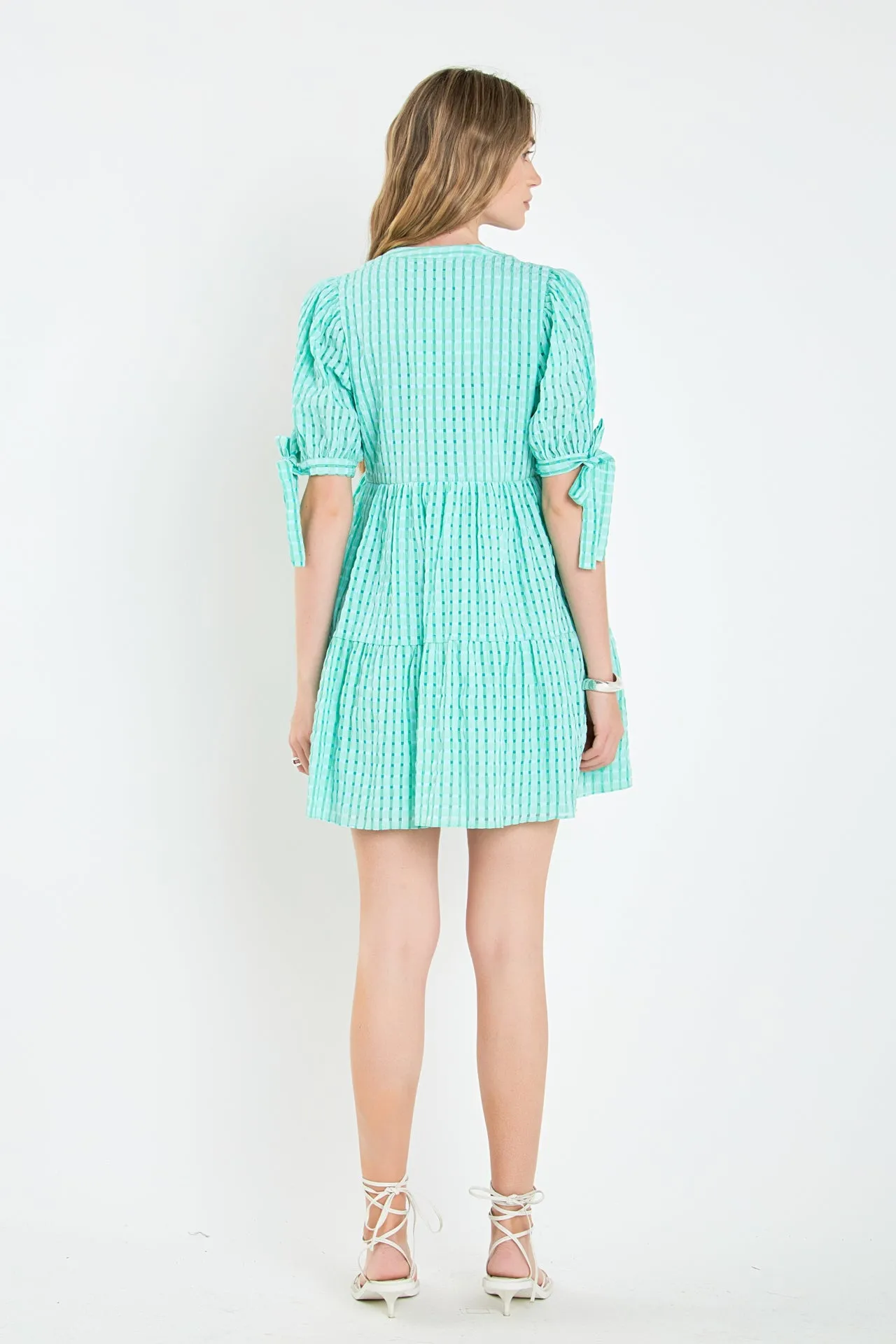 Gingham Tiered Mini Dress