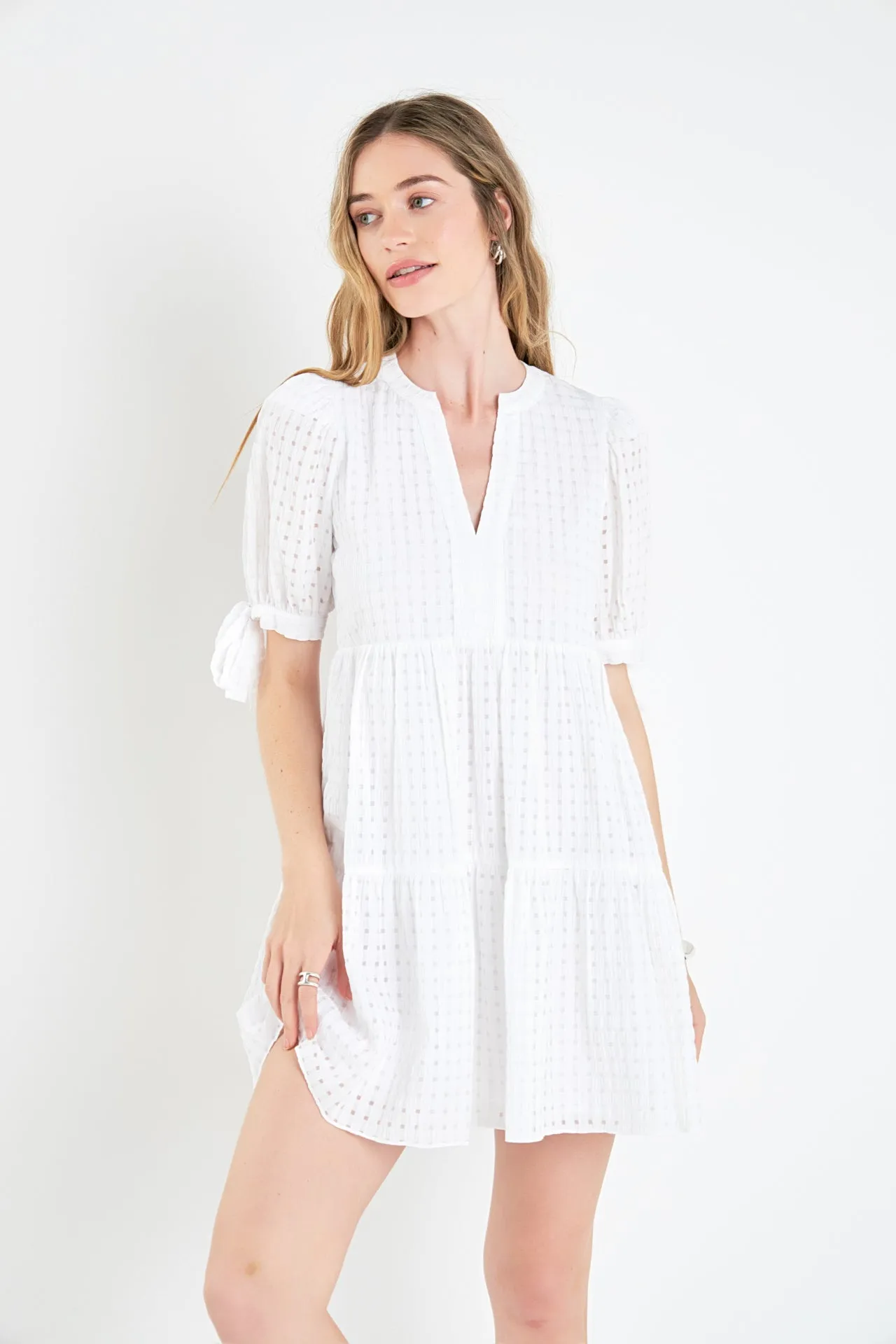 Gingham Tiered Mini Dress