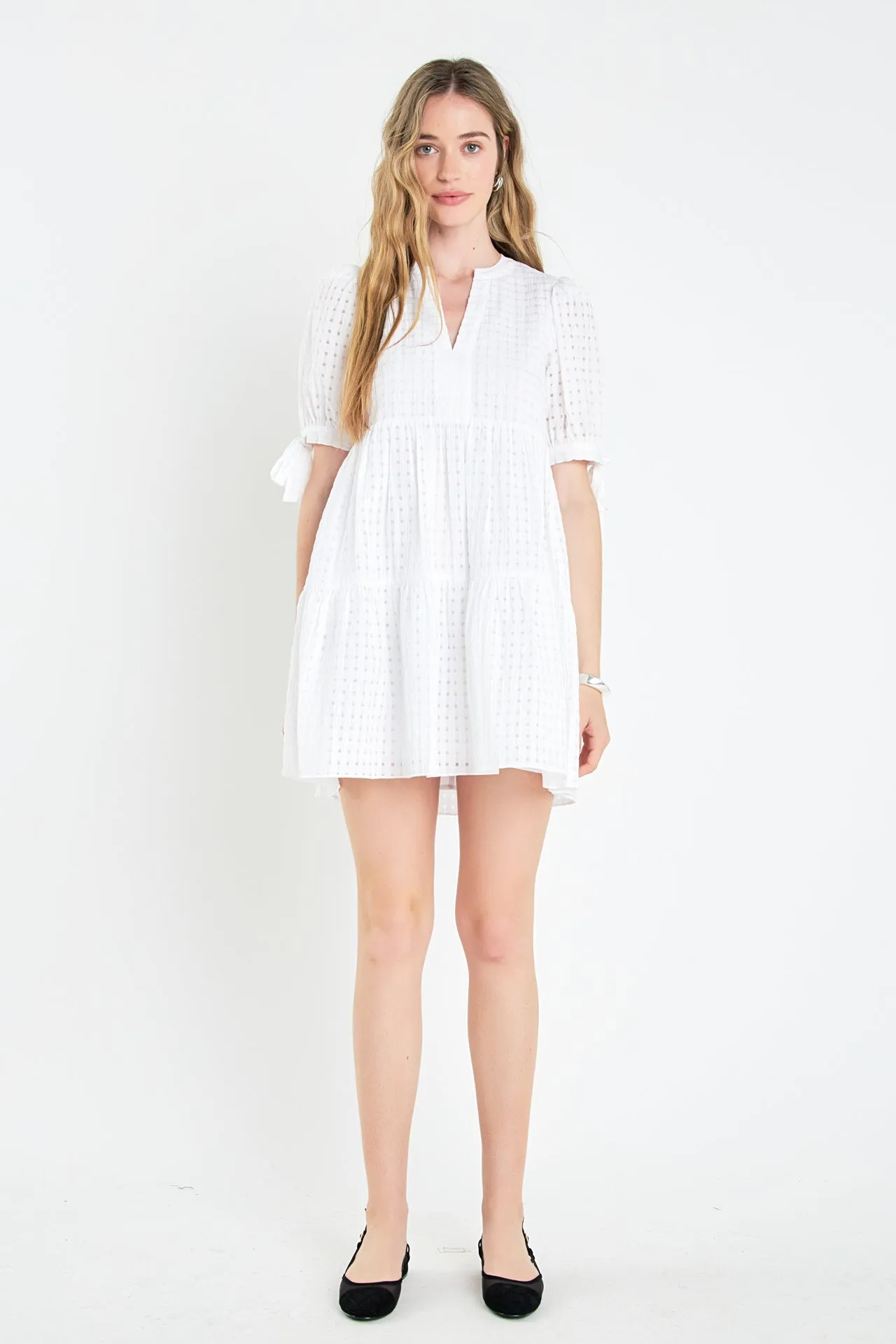 Gingham Tiered Mini Dress