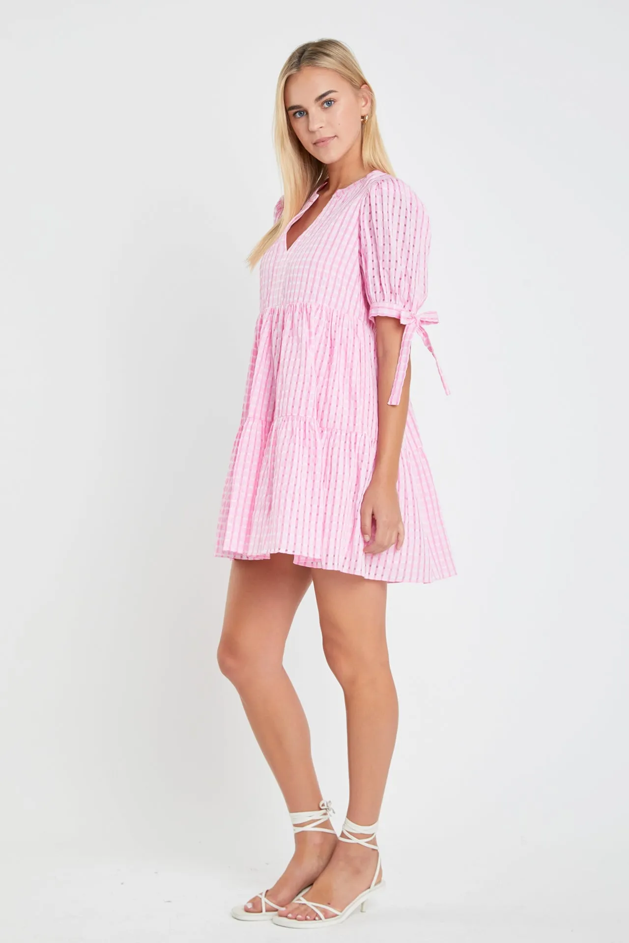 Gingham Tiered Mini Dress