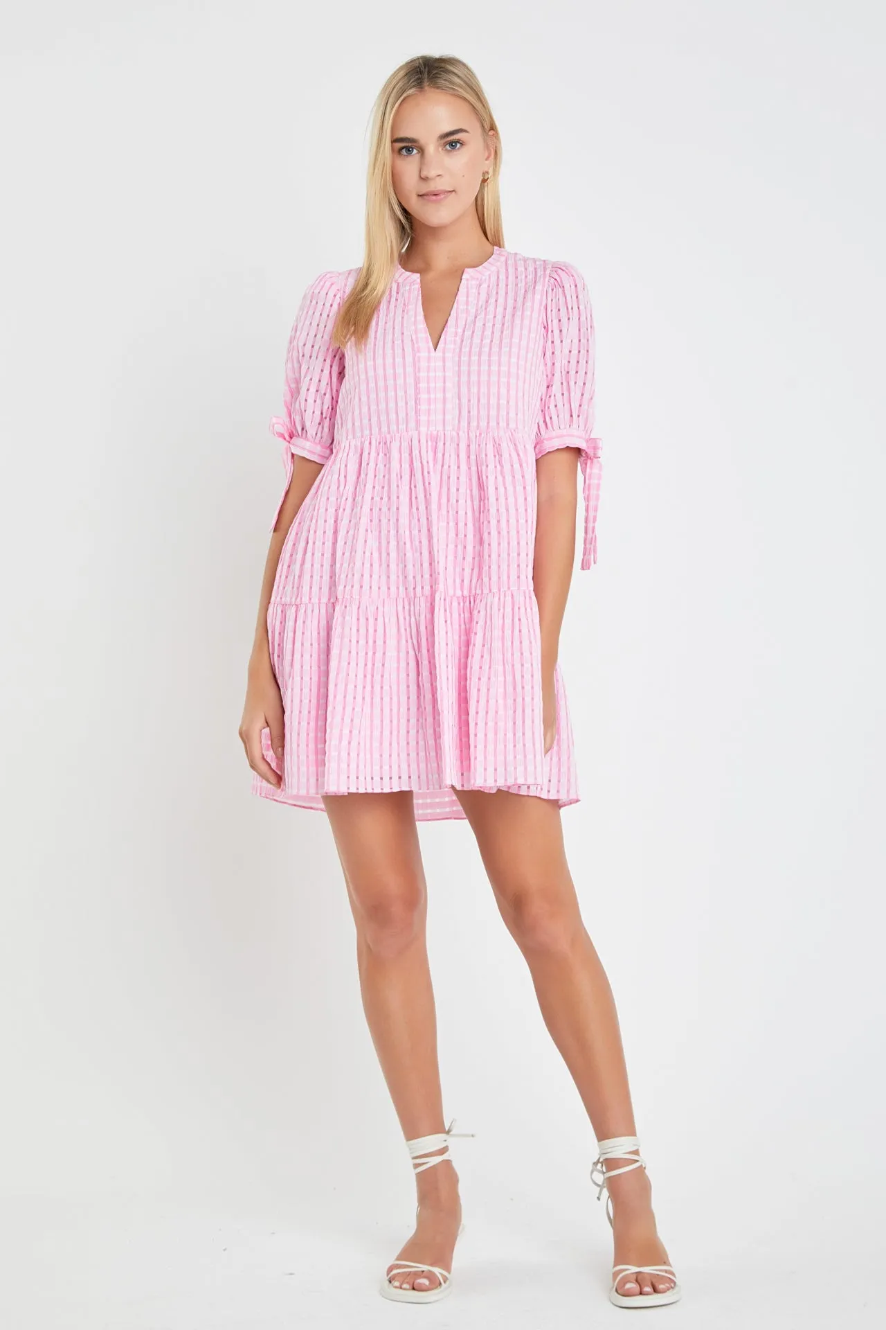 Gingham Tiered Mini Dress