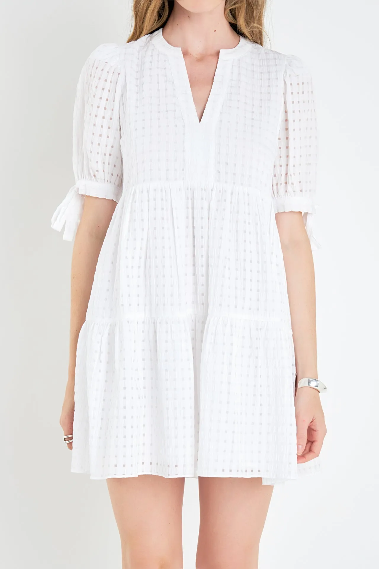 Gingham Tiered Mini Dress