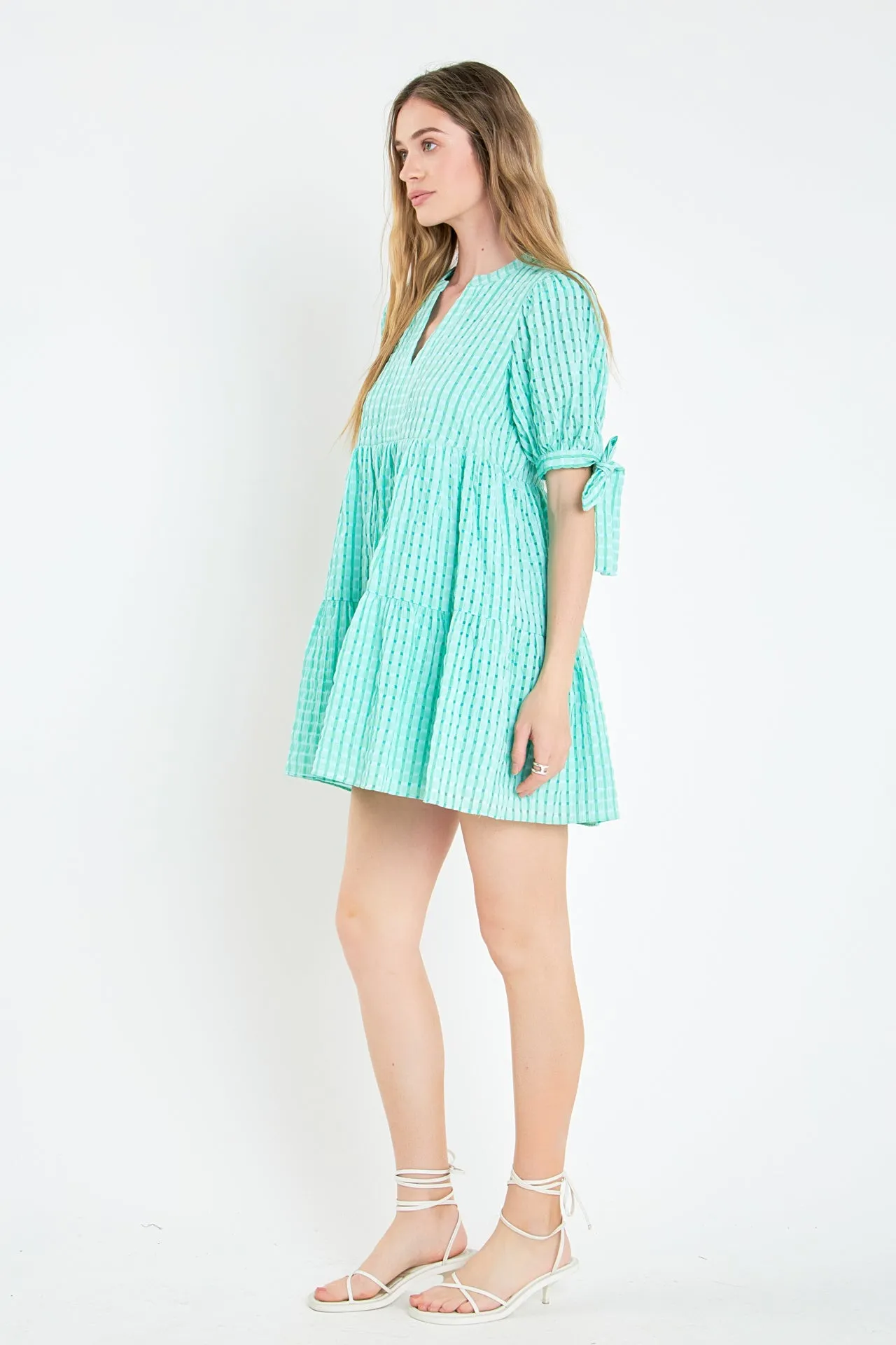 Gingham Tiered Mini Dress