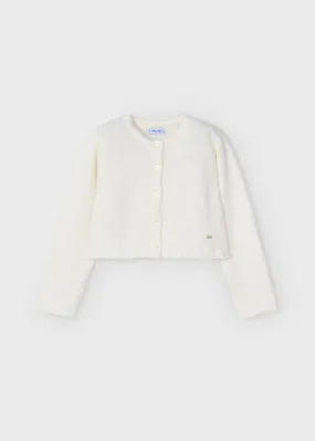 Girls Fuzzy Knit Cardigan