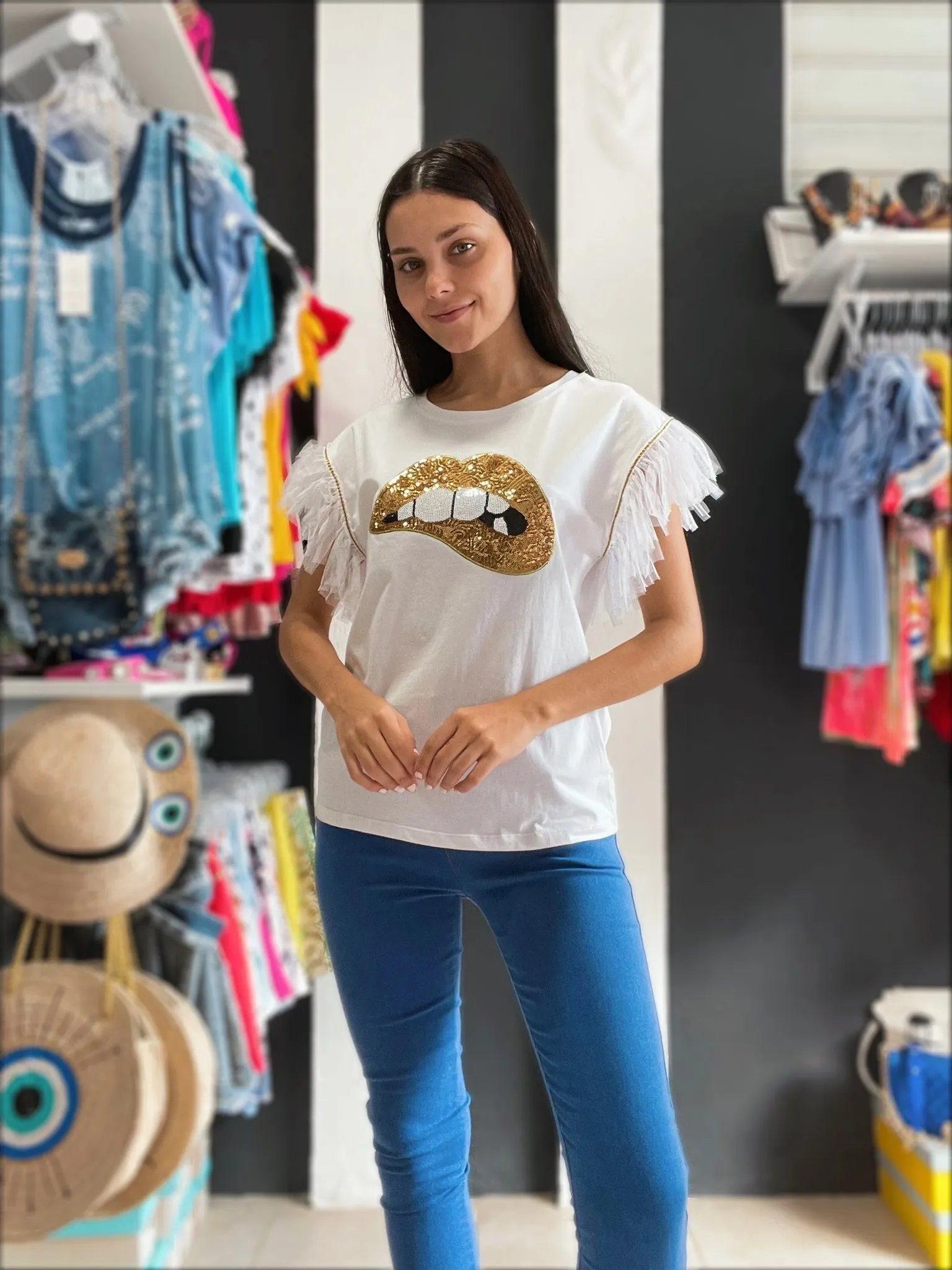 Gold Kiss Sequins top