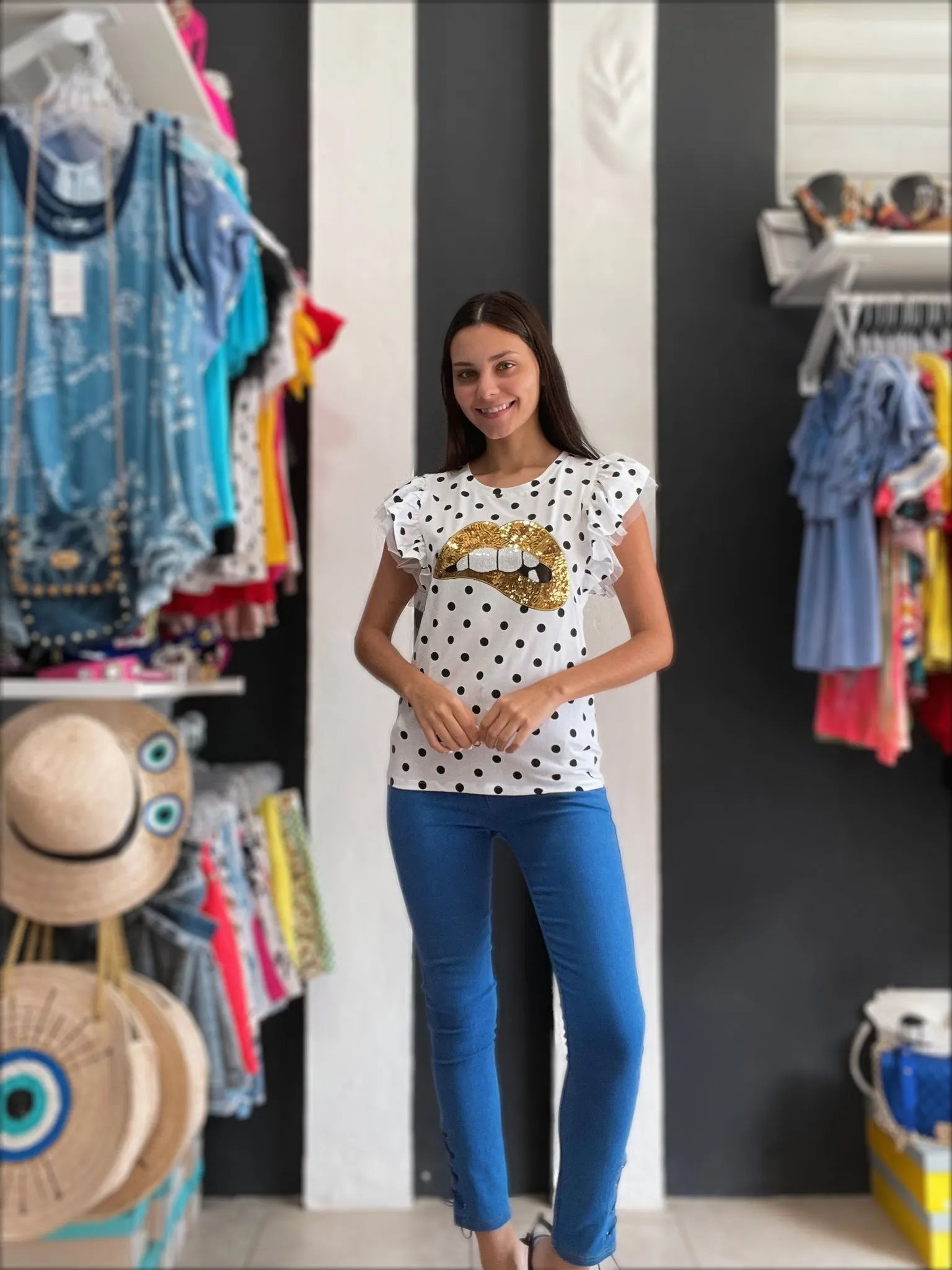 Gold Kiss Sequins top