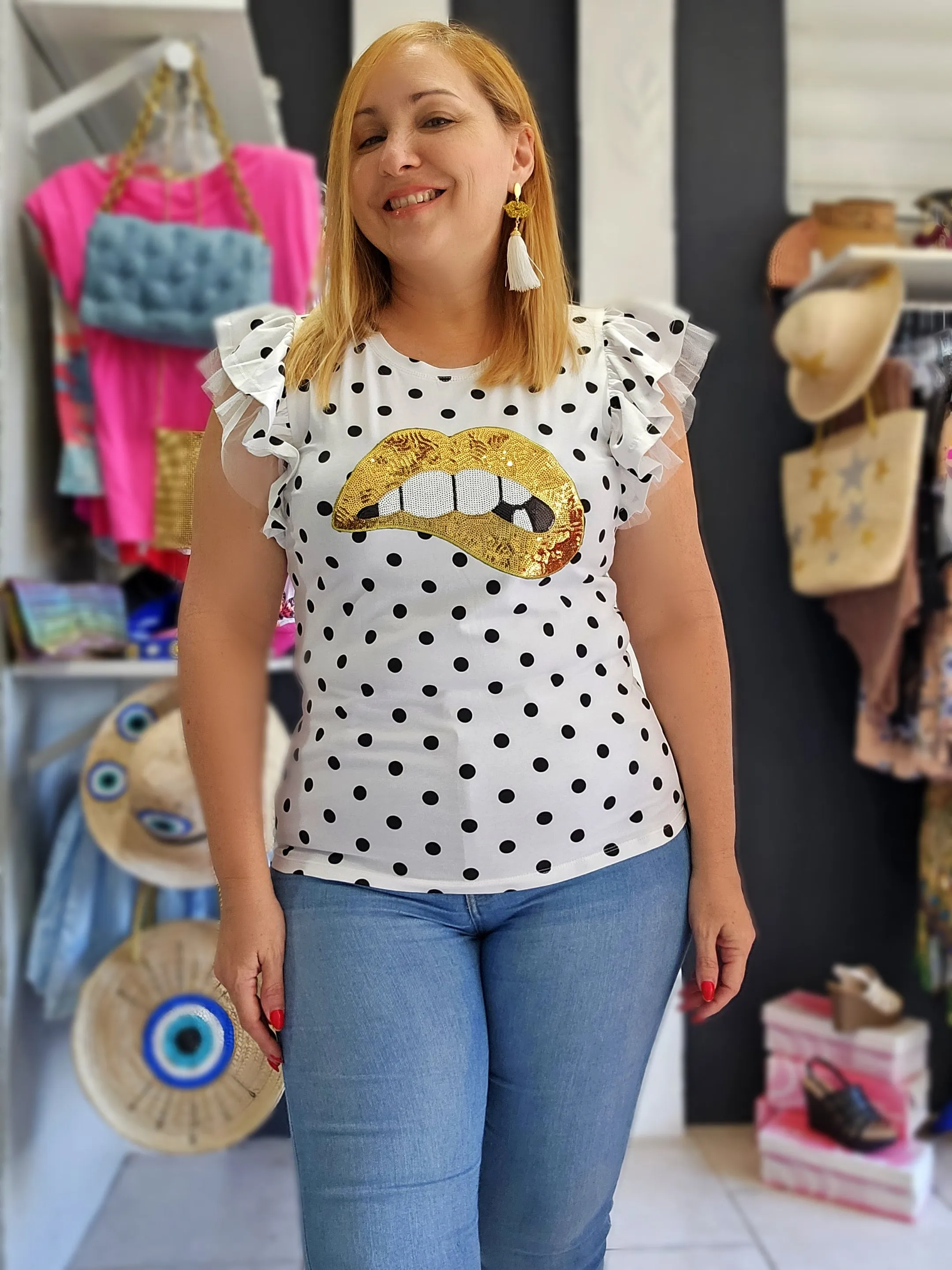 Gold Kiss Sequins top