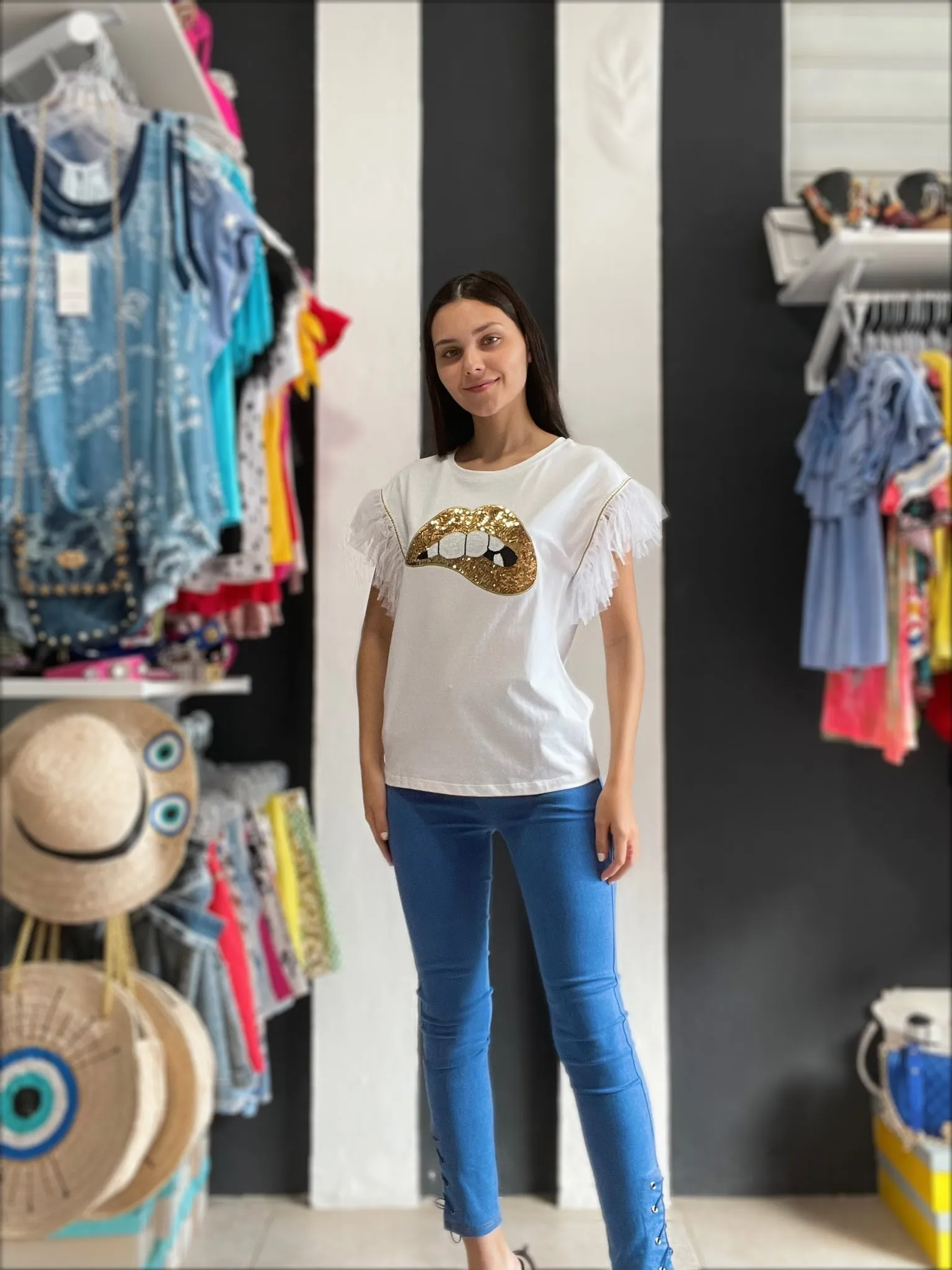 Gold Kiss Sequins top
