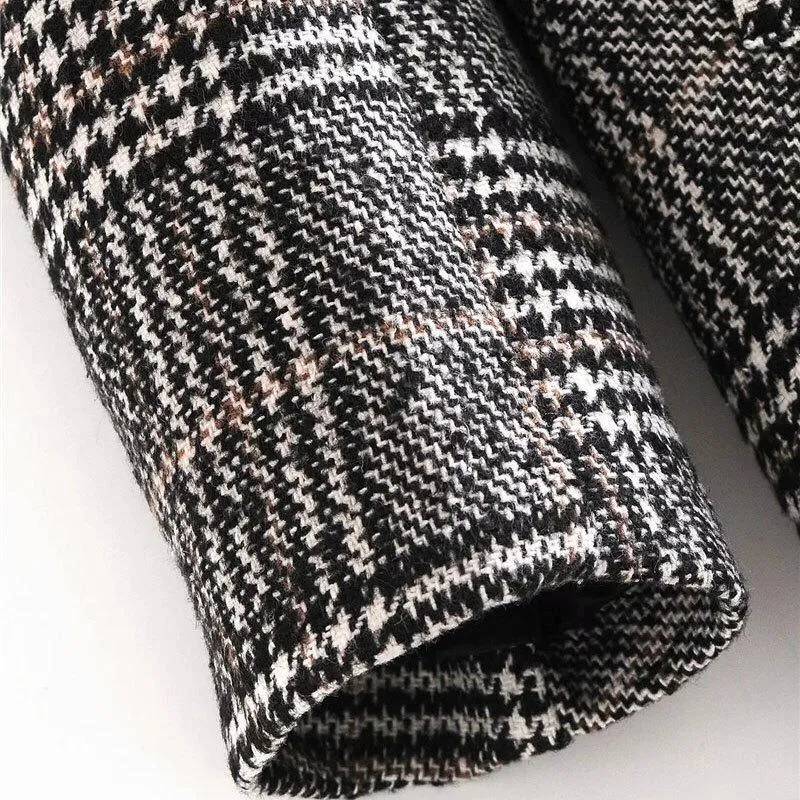 HOUNDSTOOTH WOOLEN COAT