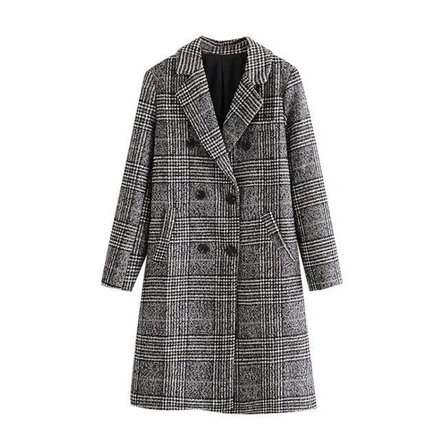 HOUNDSTOOTH WOOLEN COAT