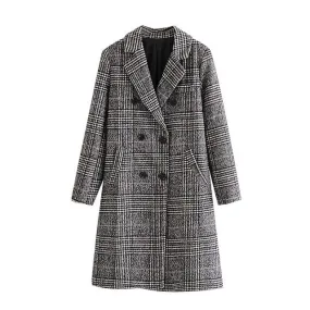 HOUNDSTOOTH WOOLEN COAT