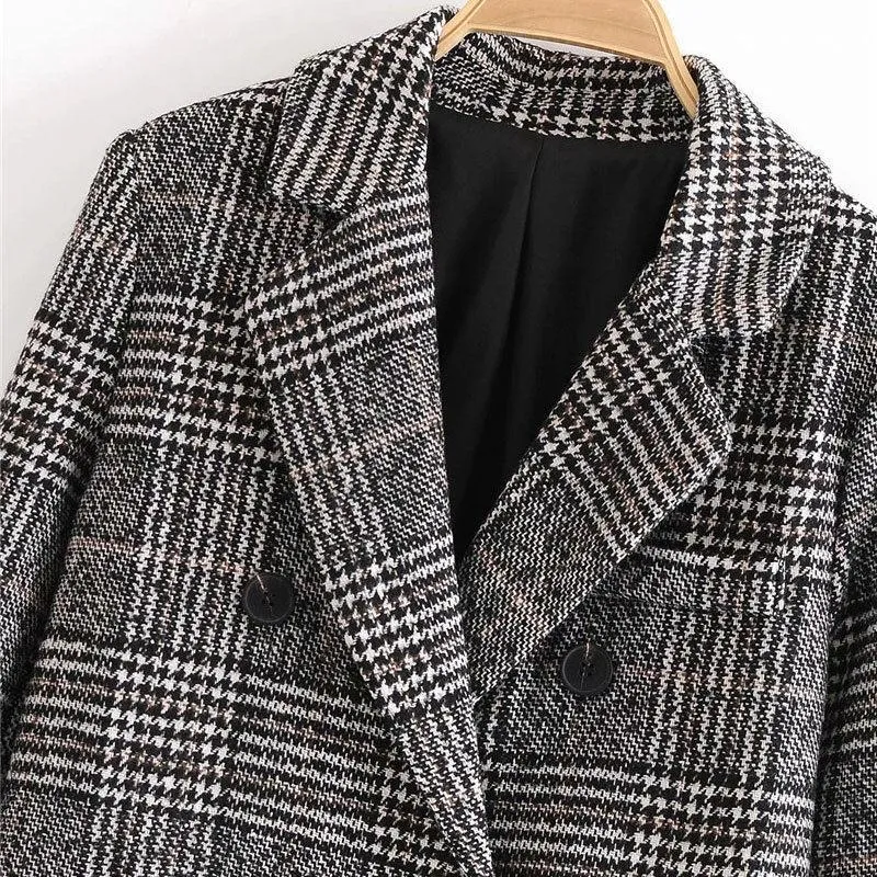 HOUNDSTOOTH WOOLEN COAT