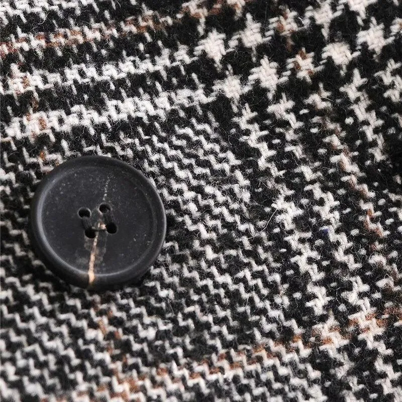 HOUNDSTOOTH WOOLEN COAT
