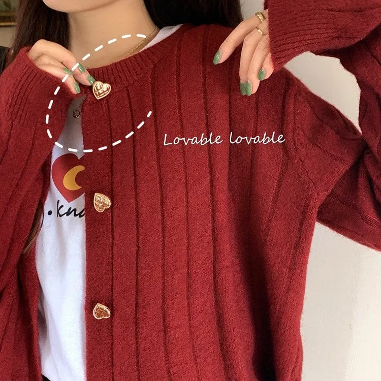 Kawaii Red wine Heart Sweaters