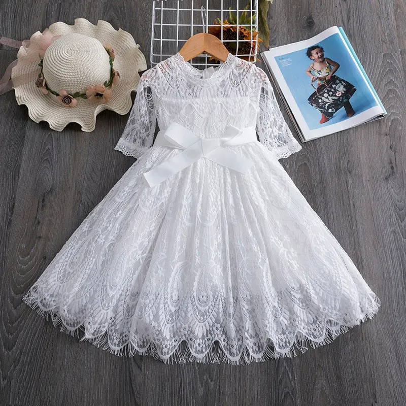 Kids Girls Autumn Full Sleeves Dress for Children Party Kids Casual Dress - KGD8362