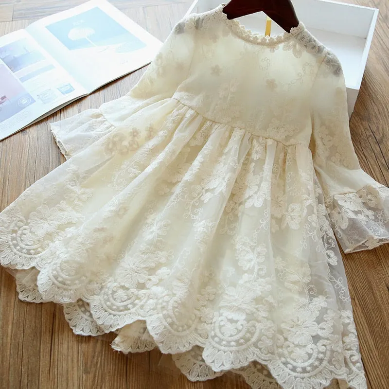 Kids Girls Autumn Full Sleeves Dress for Children Party Kids Casual Dress - KGD8362