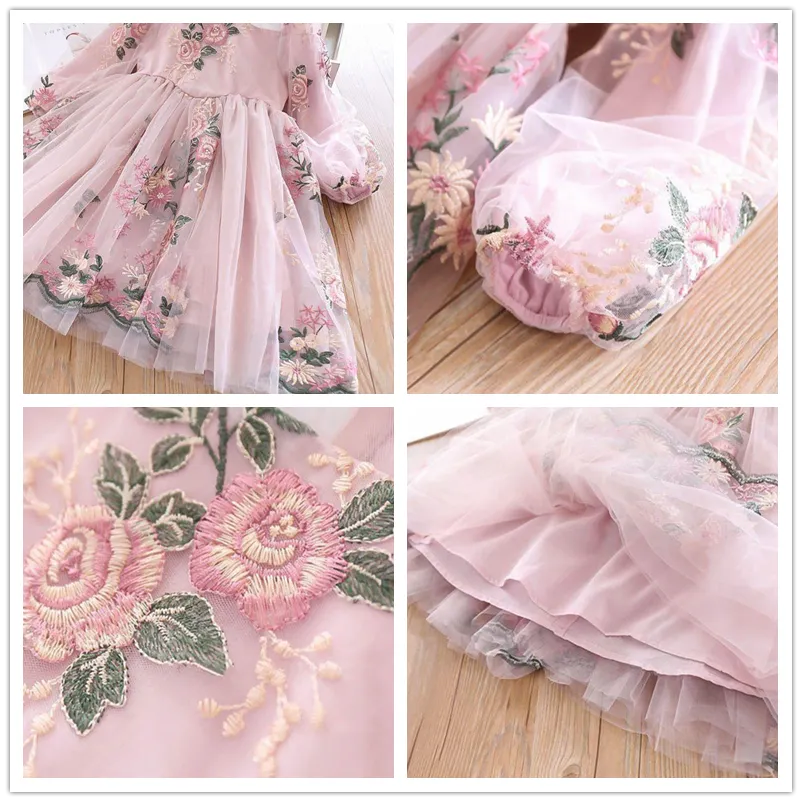 Kids Girls Autumn Full Sleeves Dress for Children Party Kids Casual Dress - KGD8362