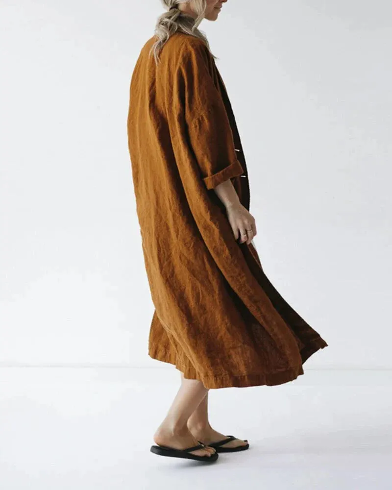 kimono coat mustard