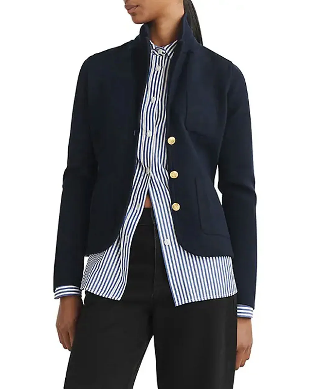 Navy Alex Merino Wool Blend Blazer