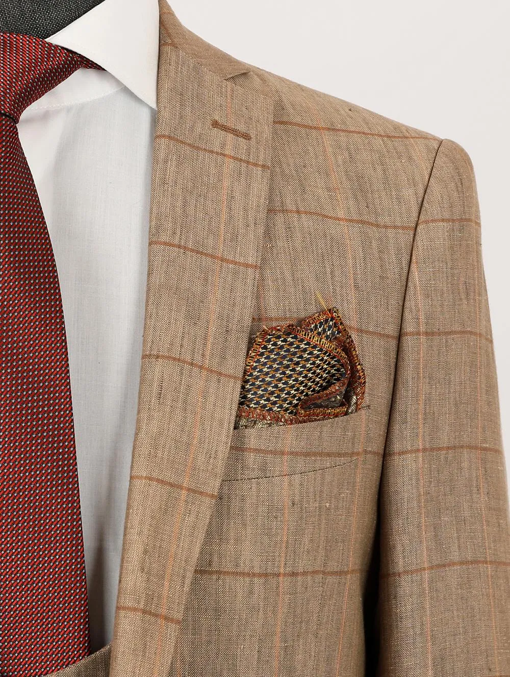 Peanut Pure Linen Men Summer Suit