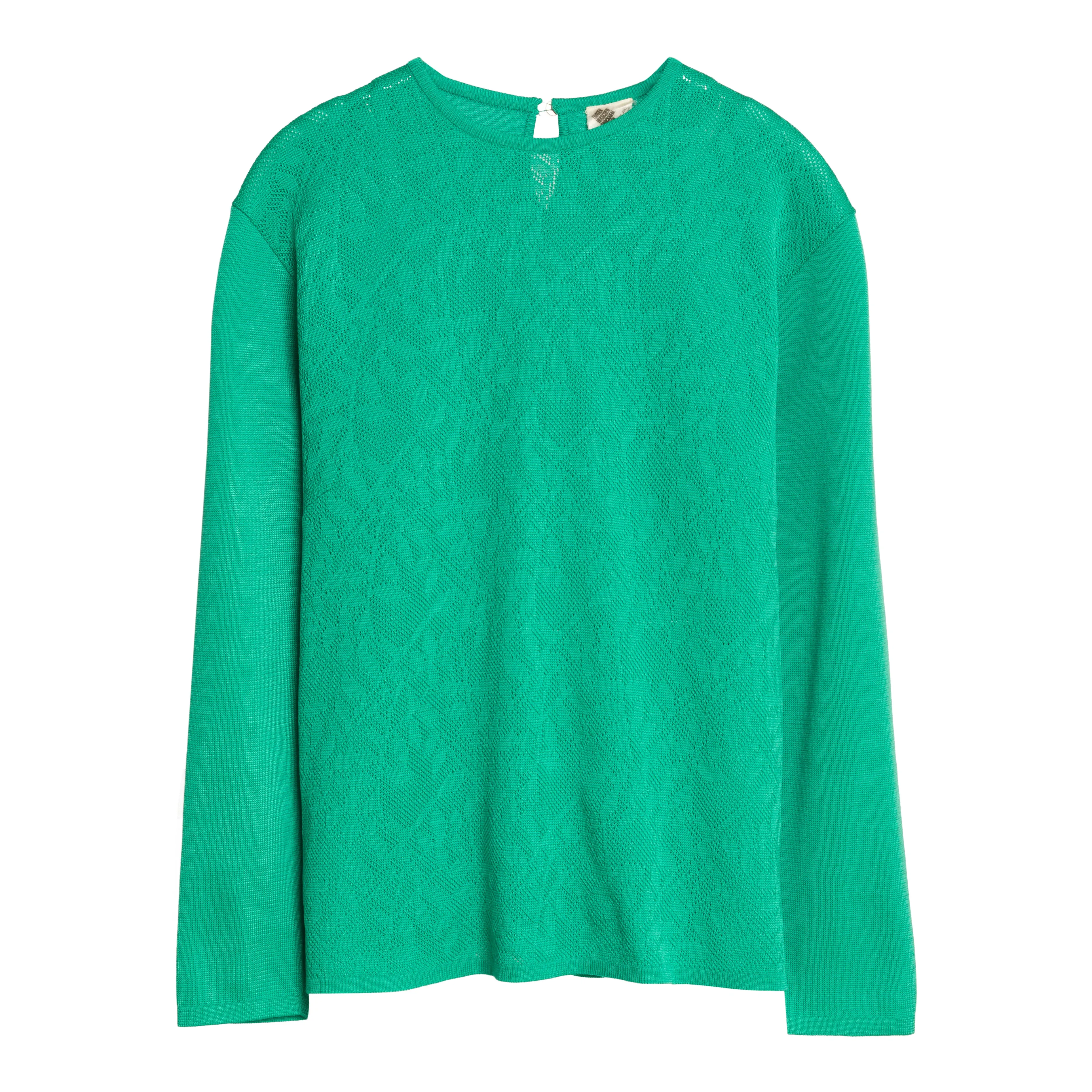 Trevira Knit Keyhole Armseye Pullover Sweater