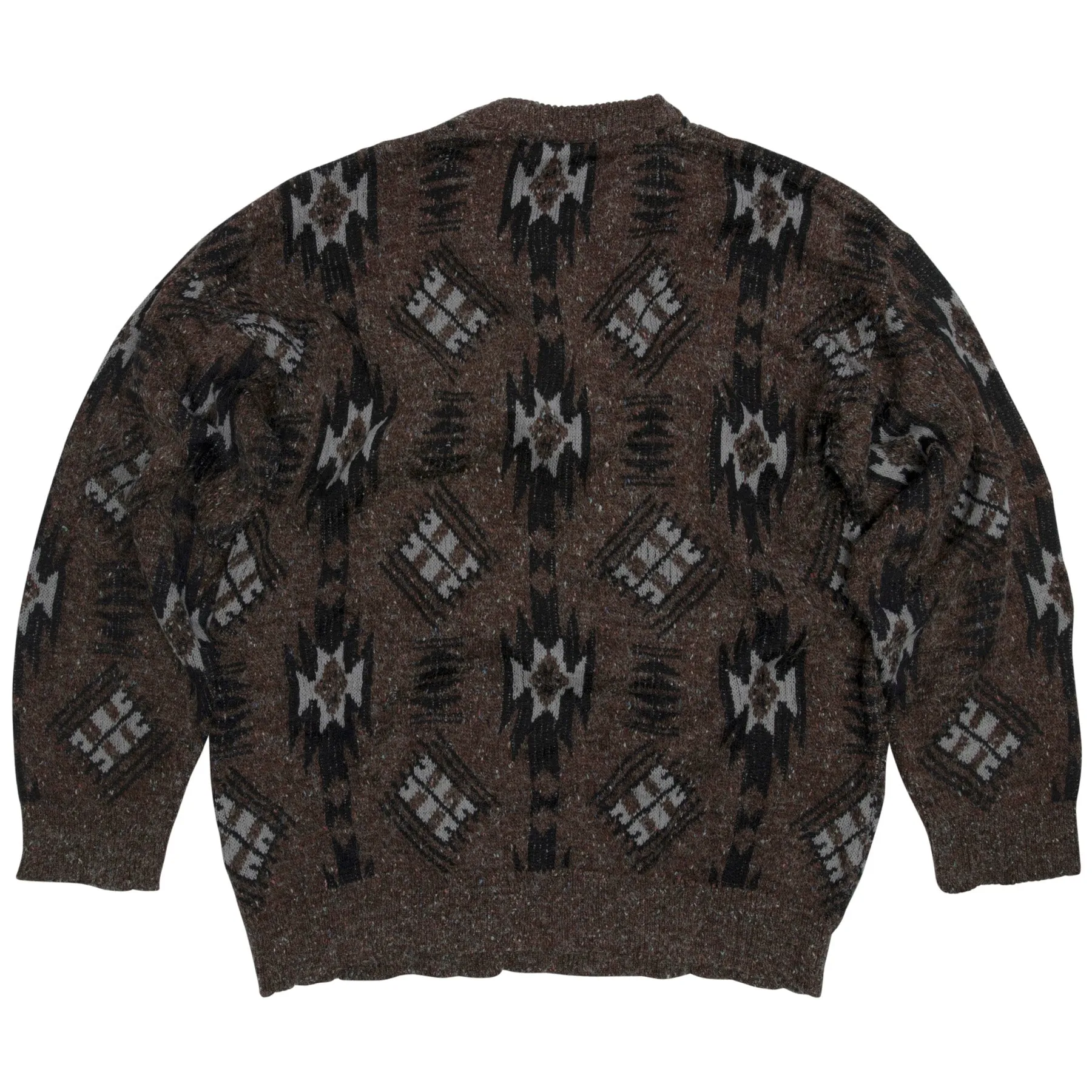 Tweed Yarn Navajo Jacquard Crew Neck Jumper
