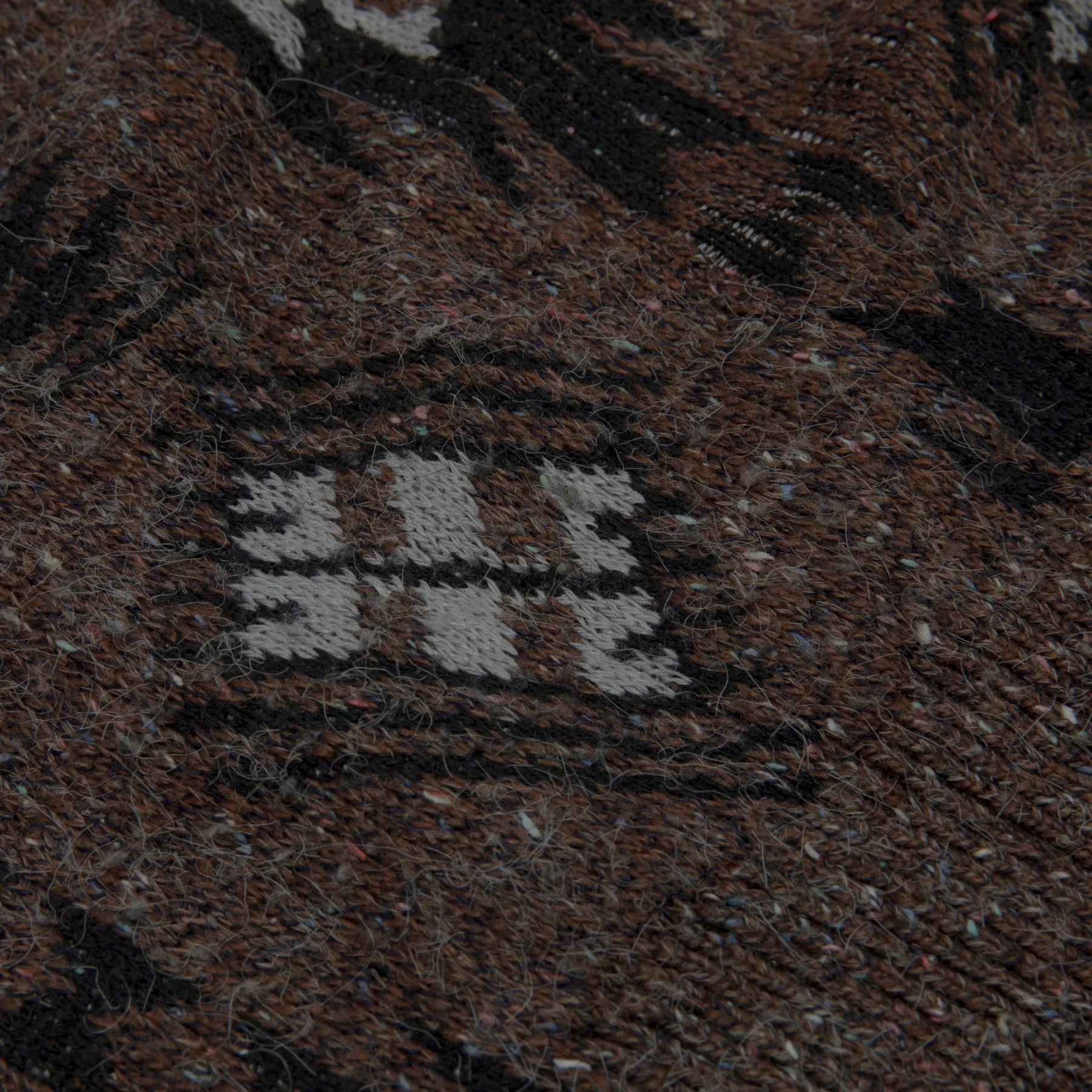 Tweed Yarn Navajo Jacquard Crew Neck Jumper