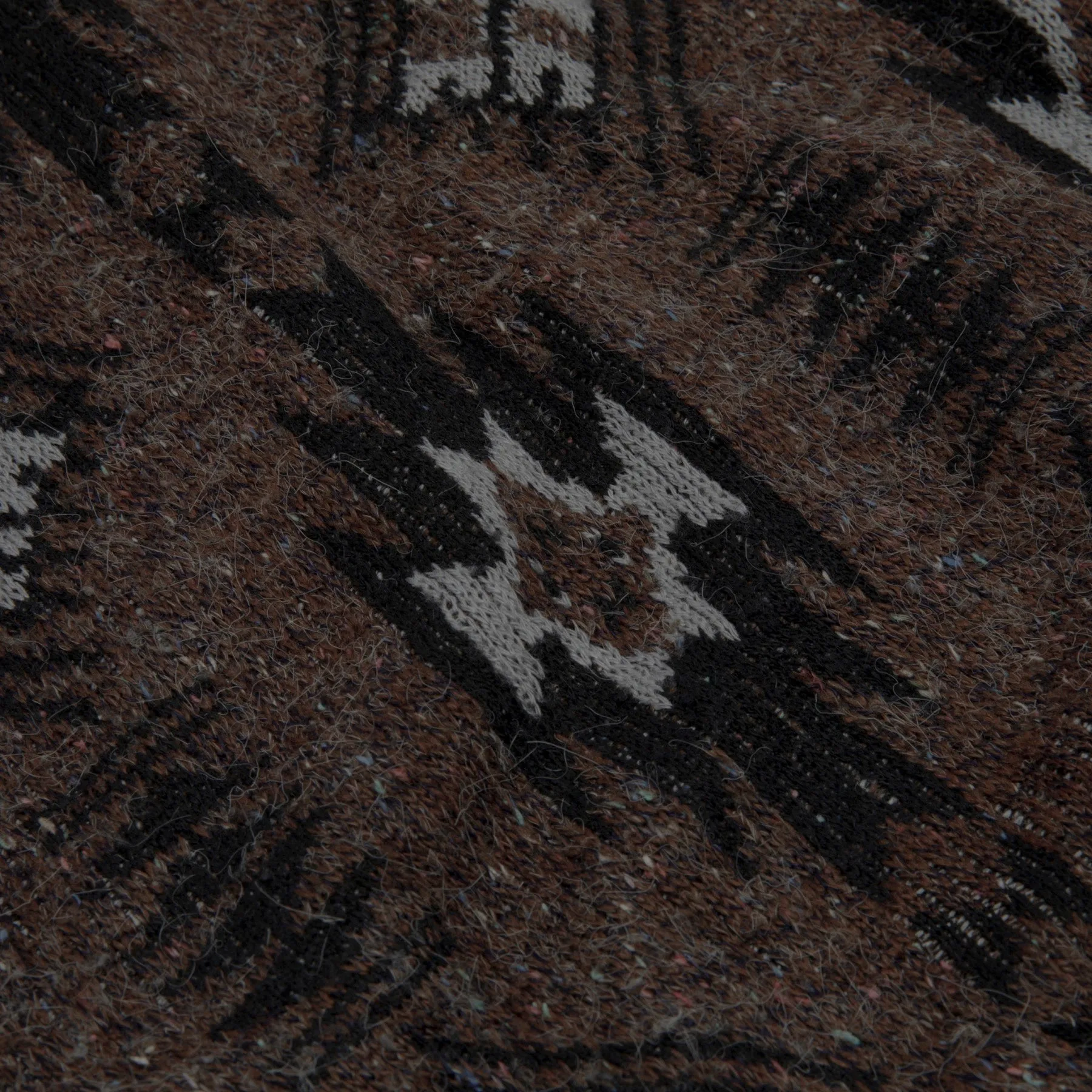 Tweed Yarn Navajo Jacquard Crew Neck Jumper
